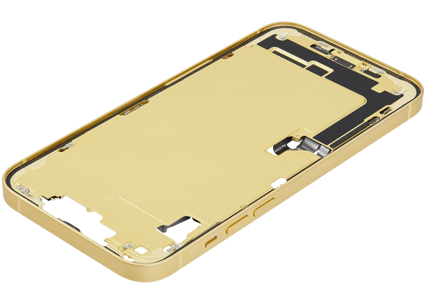 Mid-Frame Housing W/ Charging Port Flex & Small Parts For iPhone 14 Plus (US Version) (Used OEM Pull: Grade A) (Yellow)