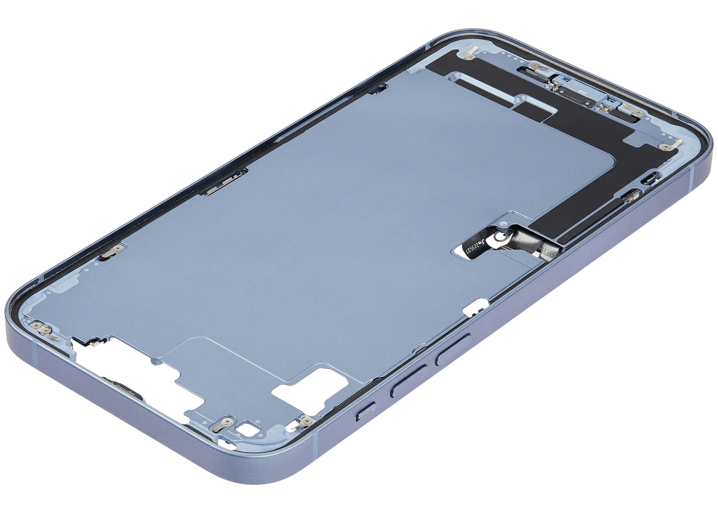 Mid-Frame Housing W/ Charging Port Flex & Small Parts For iPhone 14 Plus (US Version) (Used OEM Pull: Grade A) (Blue)
