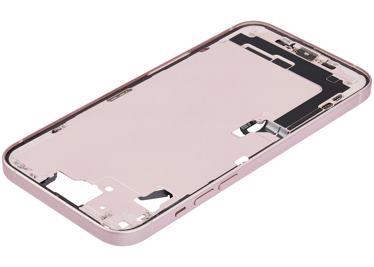 Mid-Frame Housing W/ Charging Port Flex & Small Parts For iPhone 15 Plus (US Version) (Used OEM Pull: Grade B) (Pink)