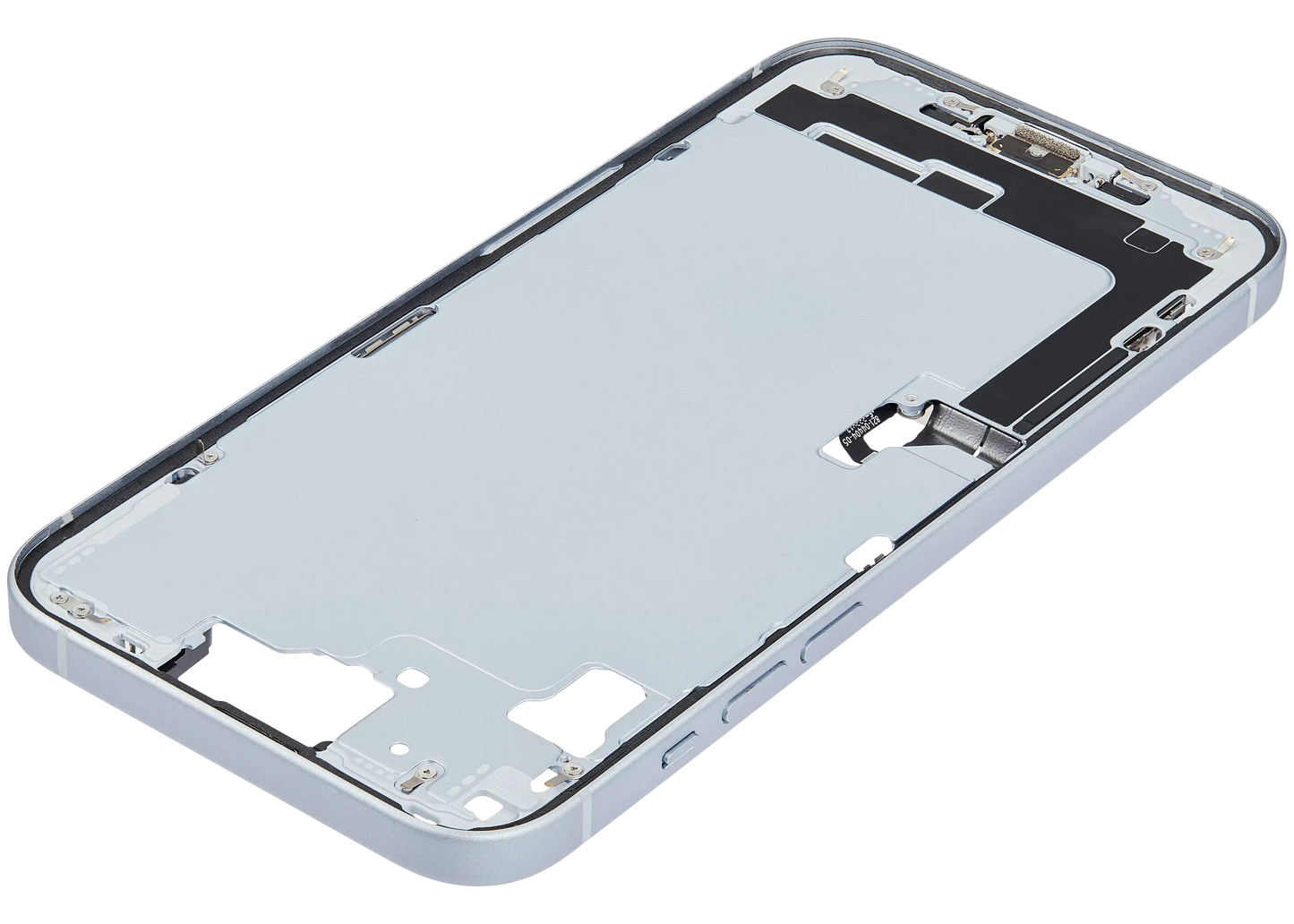 Mid-Frame Housing W/ Charging Port Flex & Small Parts For iPhone 15 Plus (US Version) (Used OEM Pull: Grade C) (Blue)