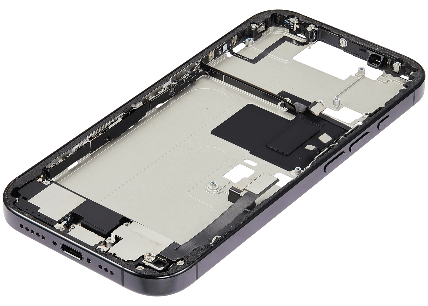 Mid-Frame Housing W/ Small Parts For iPhone 16 Pro (US Version) (Used OEM Pull: Grade B) (Black Titanium)