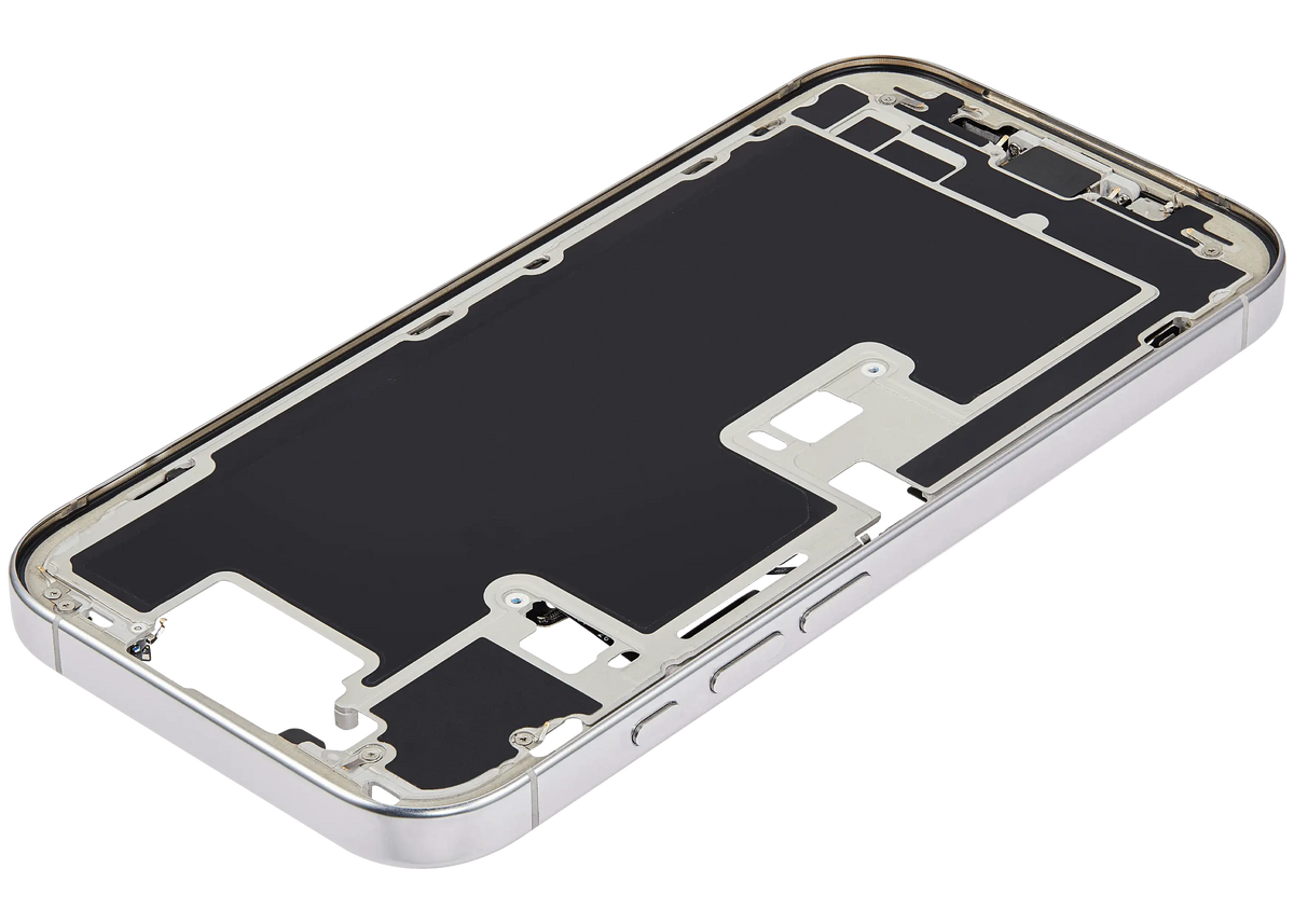 Mid-Frame Housing W/ Charging Port Flex & Small Parts For iPhone 16 Pro (US Version) (Used OEM Pull: Grade A) (White Titanium) — product photo 10