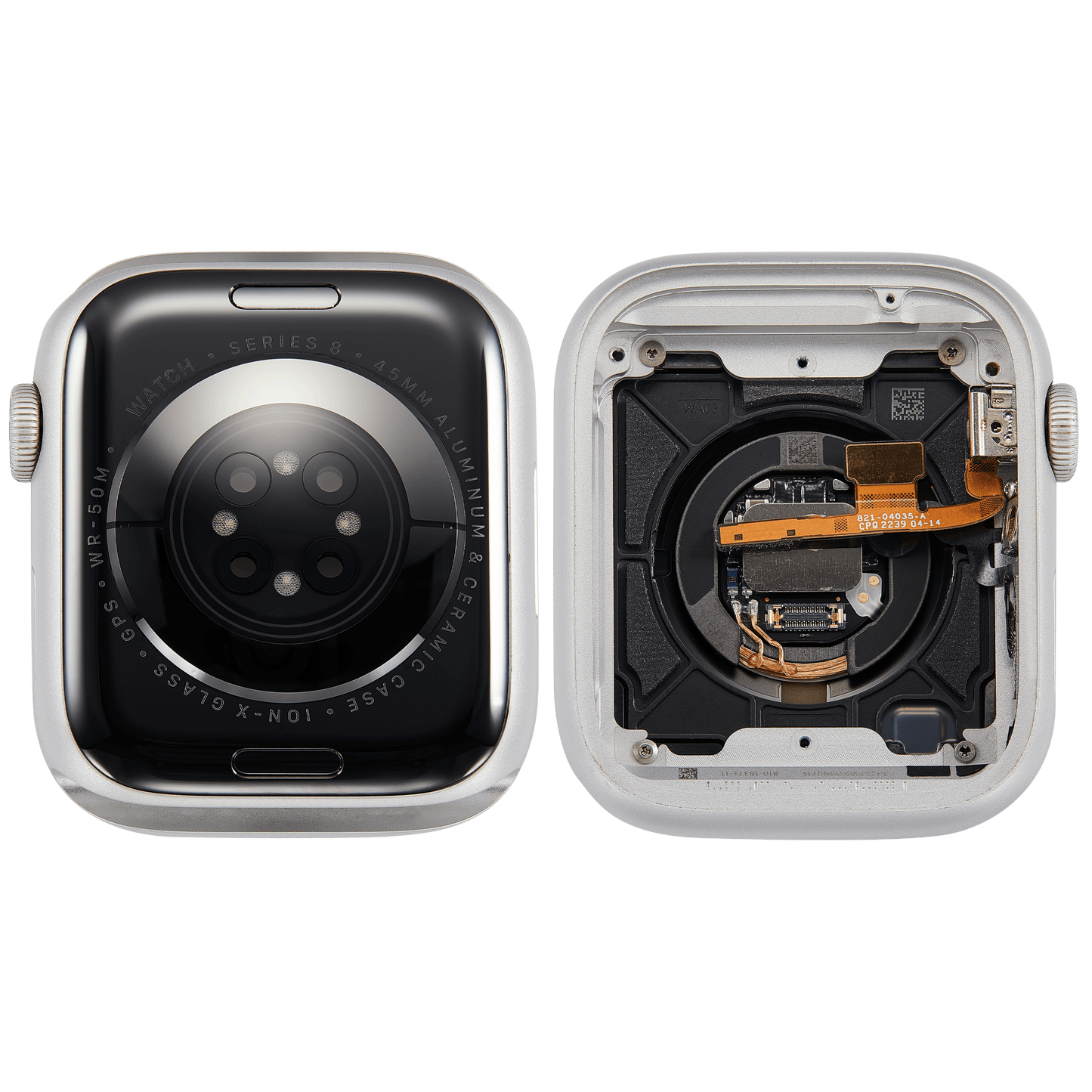 Housing Assembly Compatible For Watch Series 8 (45MM) (Used OEM Pull: Grade A) (GPS Version) (Aluminum / Silver)