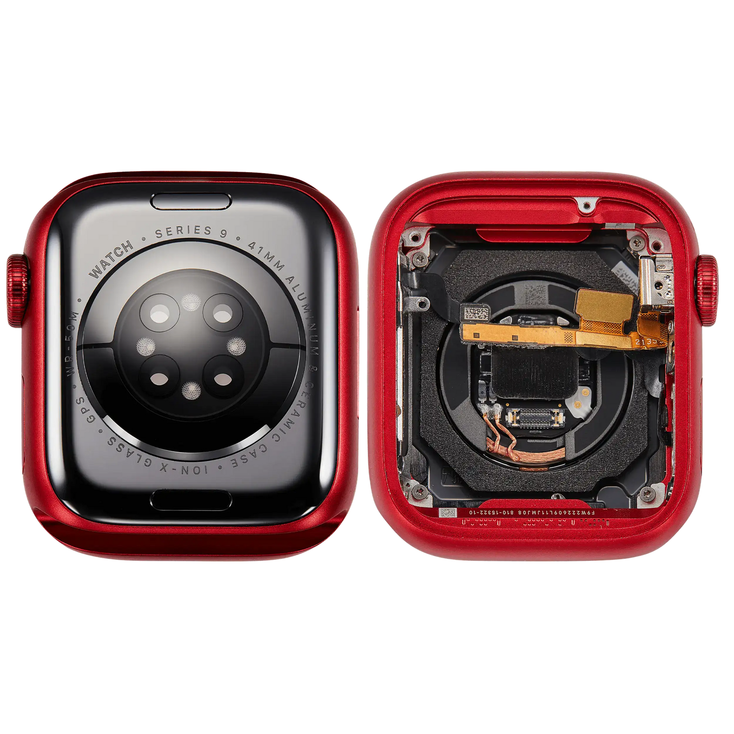 Housing Assembly Compatible For Watch Series 9 (41MM) (Used OEM Pull: Grade A) (GPS Version) (Aluminum / Red)
