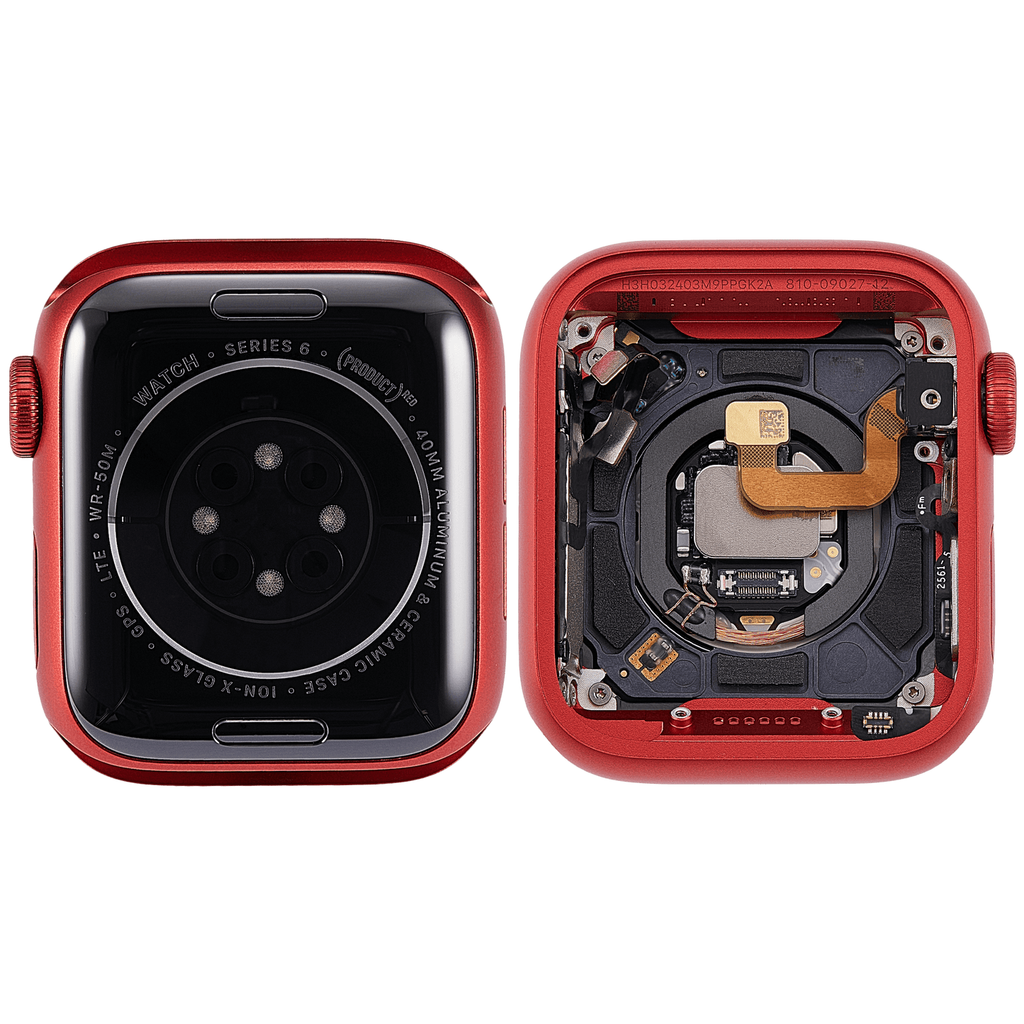 Housing Assembly Compatible For Watch Series 6 (40MM) (Used OEM Pull: Grade A) (Cellular Version) (Aluminum / Red)