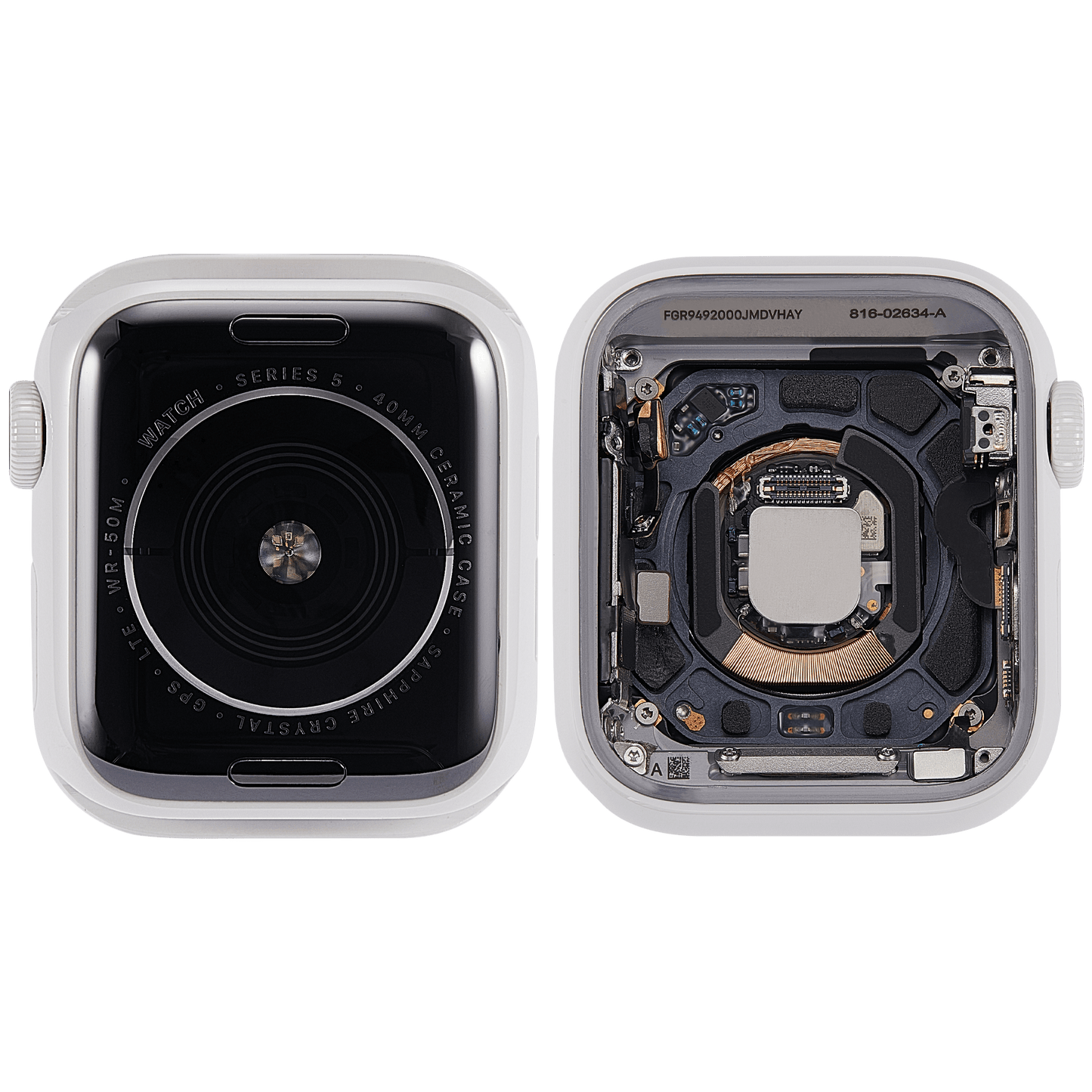 Housing Assembly Compatible For Watch Series 5 (40MM) (Used OEM Pull: Grade A) (Cellular Version) (Ceramic / White)