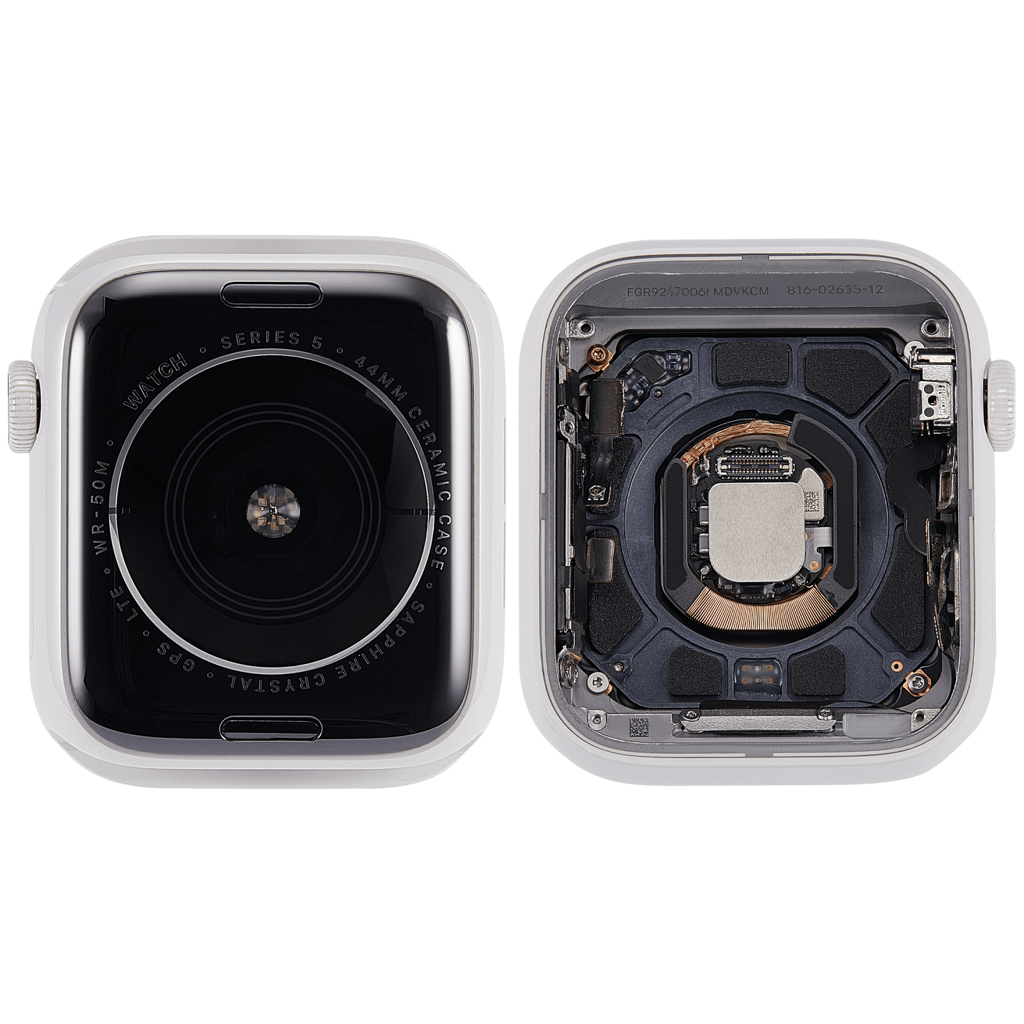 Housing Assembly Compatible For Watch Series 5 (44MM) (Used OEM Pull: Grade A) (Cellular Version) (Ceramic / White)