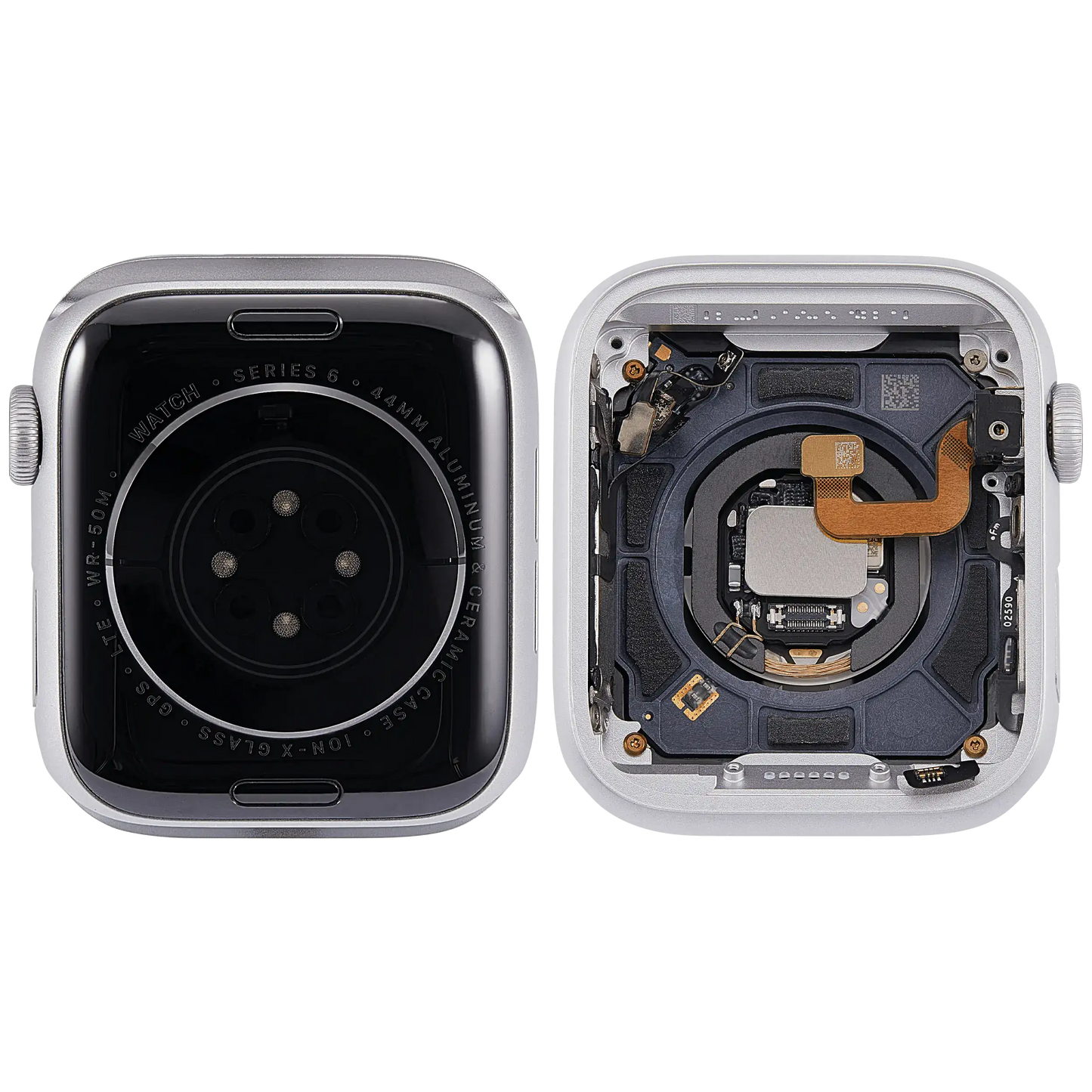 Housing Assembly Compatible For Watch Series 6 (44MM) (Used OEM Pull: Grade A) (Cellular Version) (Aluminum / Silver)