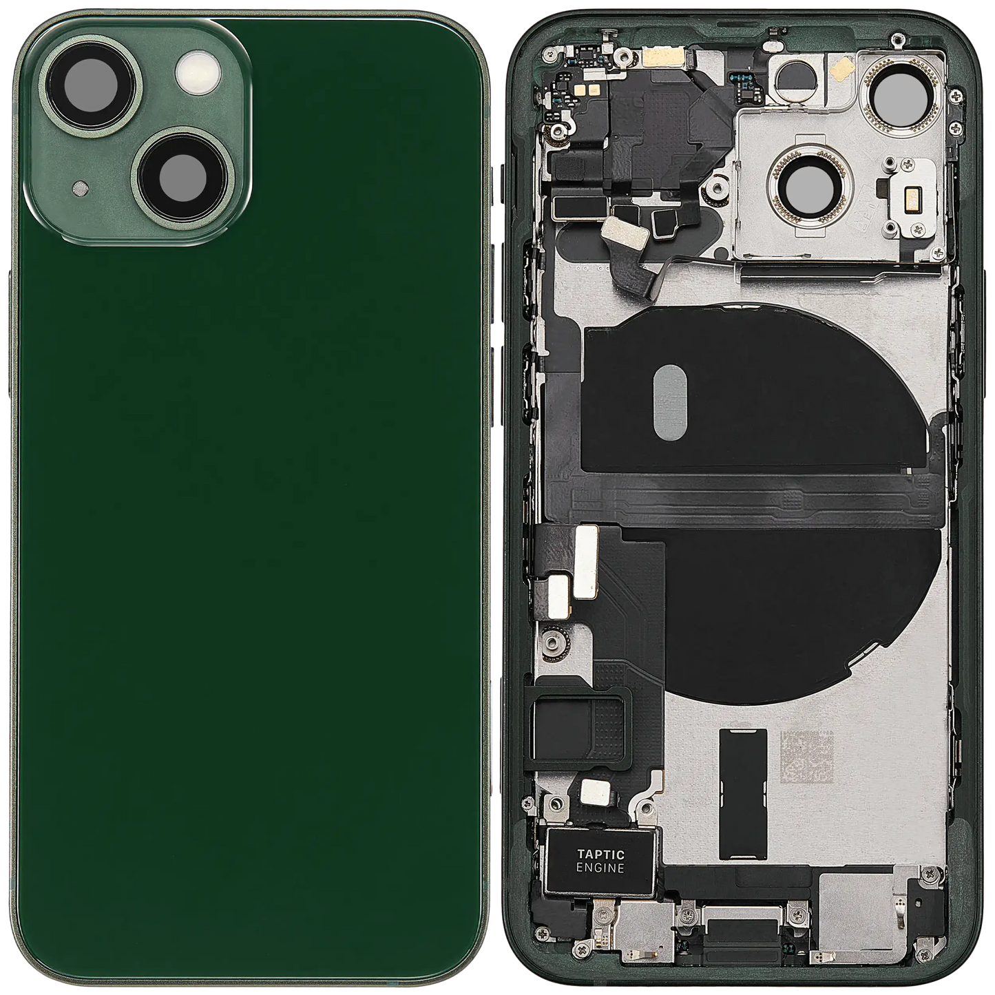 Back Housing W/ Charging Port Flex & Small Parts For iPhone 13 Mini (EU / Global Version) (Used OEM Pull: Grade A) (Green)