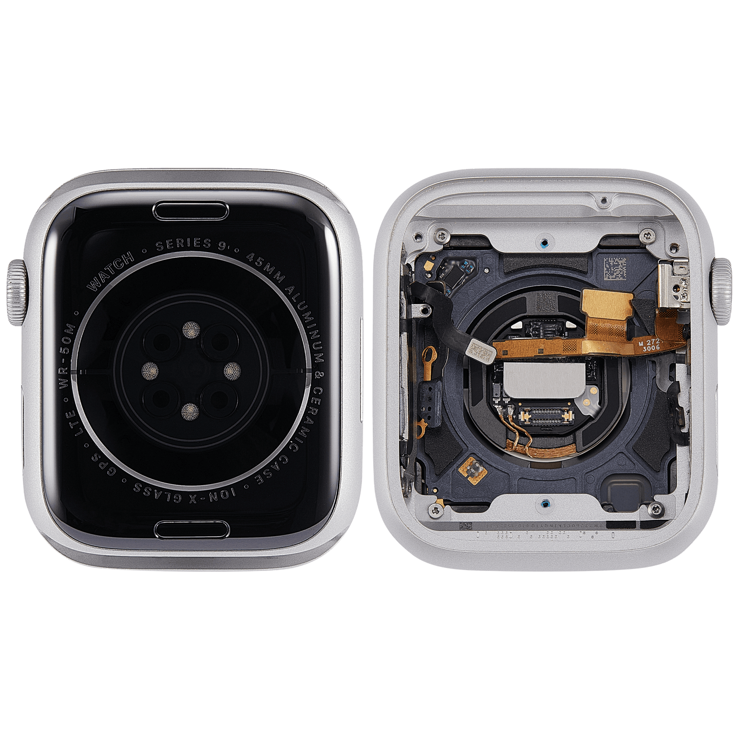 Housing Assembly Compatible For Watch Series 9 (45MM) (Used OEM Pull: Grade A) (Cellular Version) (Aluminum / Silver)
