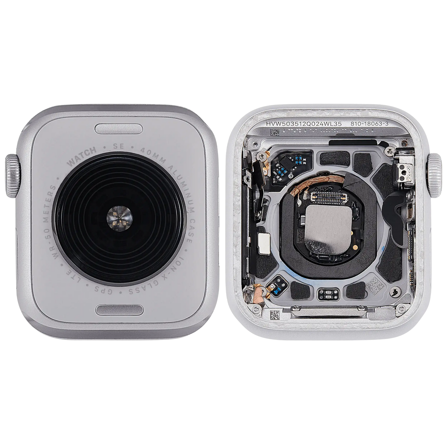 Housing Assembly Compatible For Watch Series SE 2nd (40MM) (Used OEM Pull: Grade A) (Cellular Version) (Aluminum / Silver)