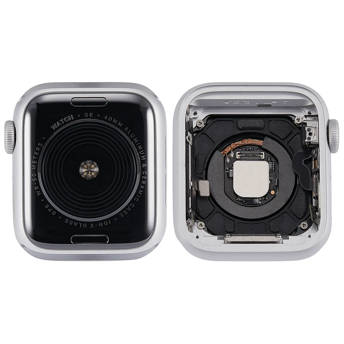 Housing Assembly Compatible For Watch Series SE 1st (40MM) (Used OEM Pull: Grade A) (GPS Version) (Aluminum / Silver)