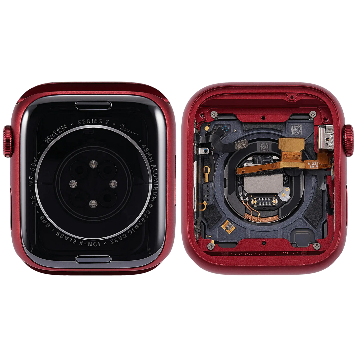 Housing Assembly Compatible For Watch Series 7 (45MM) (Used OEM Pull: Grade A) (Cellular Version) (Aluminum / Red)