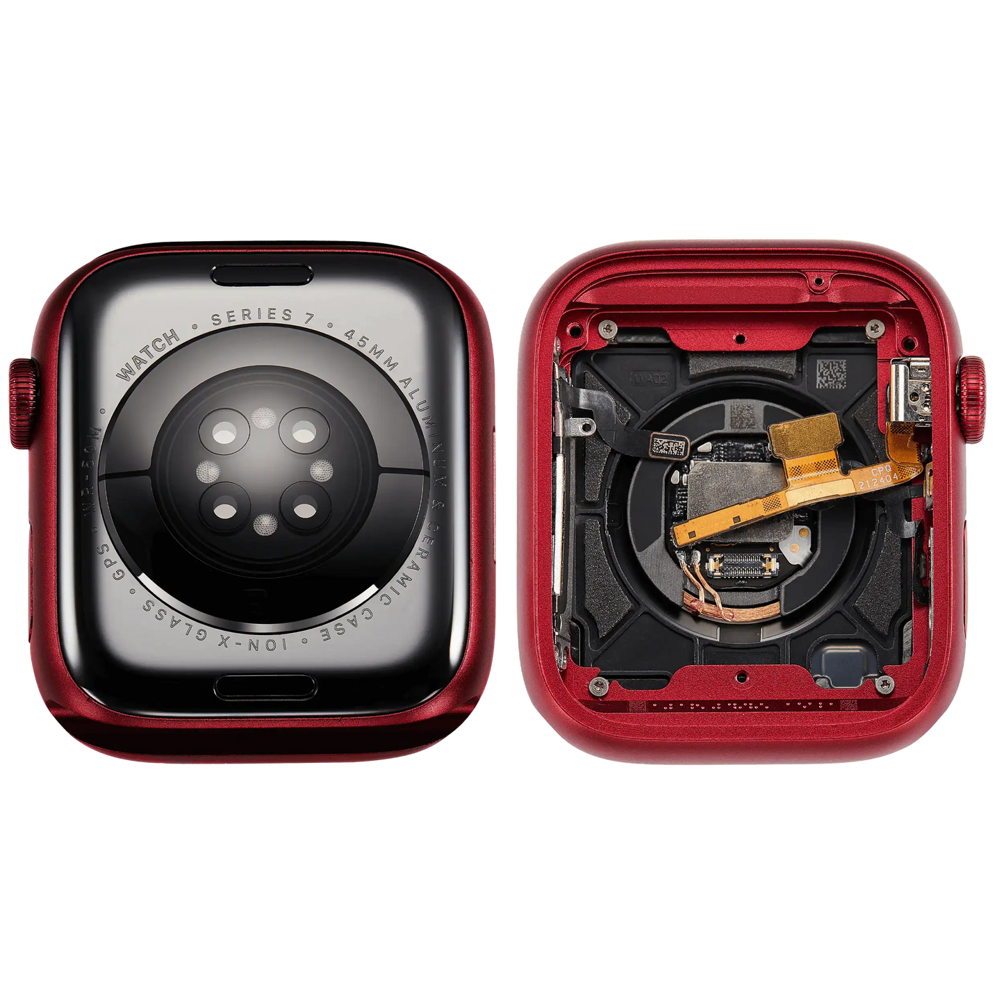 Housing Assembly Compatible For Watch Series 7 (45MM) (Used OEM Pull: Grade A) (GPS Version) (Aluminum / Red)