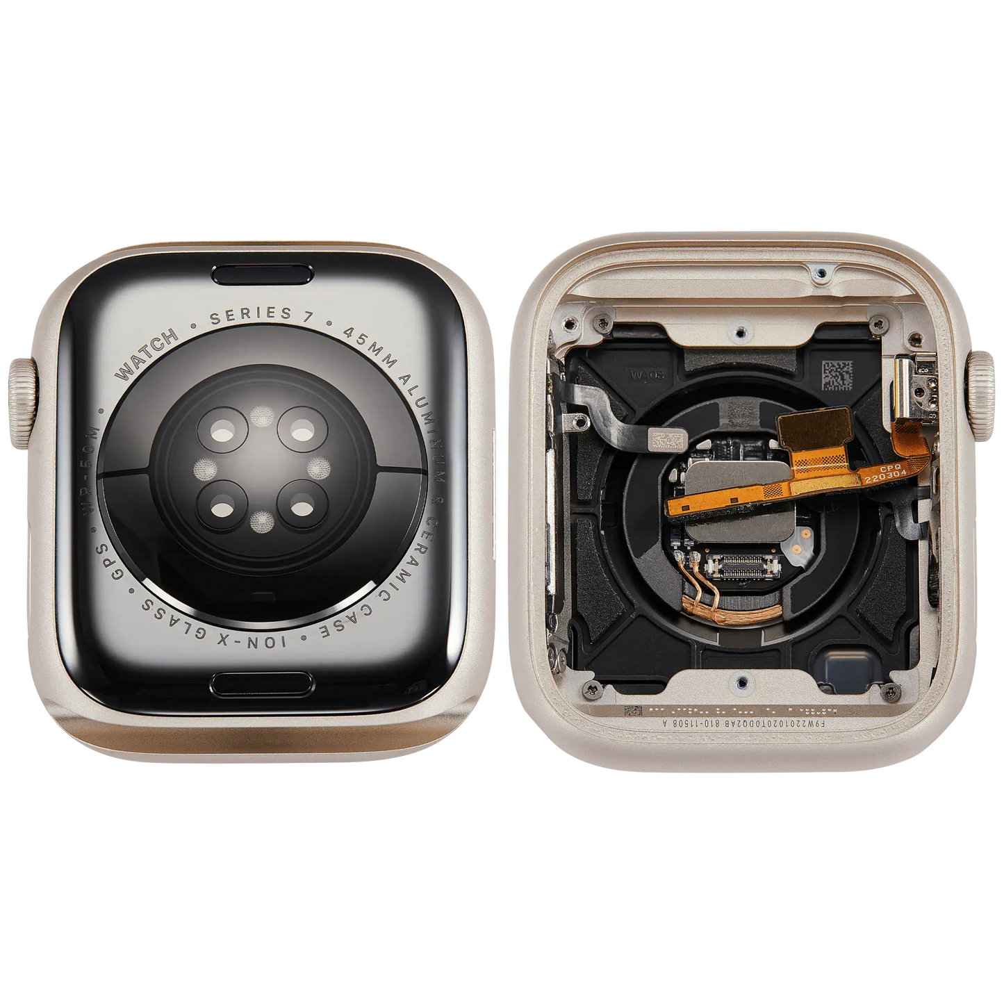 Housing Assembly Compatible For Watch Series 7 (45MM) (Used OEM Pull: Grade A) (GPS Version) (Aluminum / Starlight)
