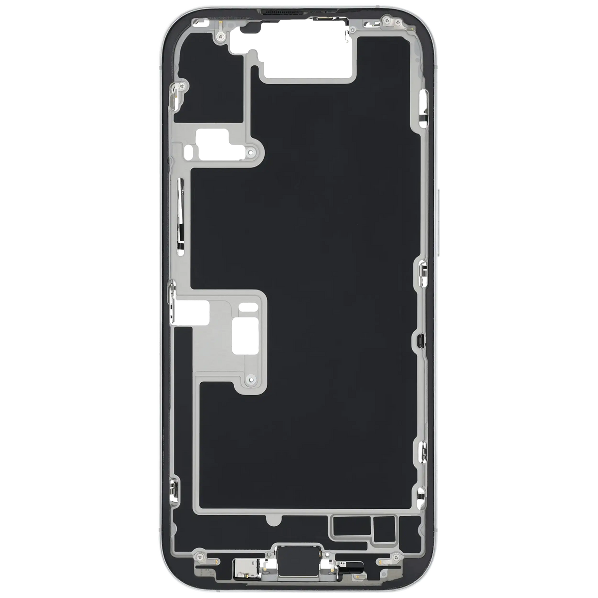 Mid-Frame Housing W/ Charging Port Flex & Small Parts For iPhone 16 Pro (EU / Global Version) (Used OEM Pull: Grade A) (White Titanium) — product photo 8