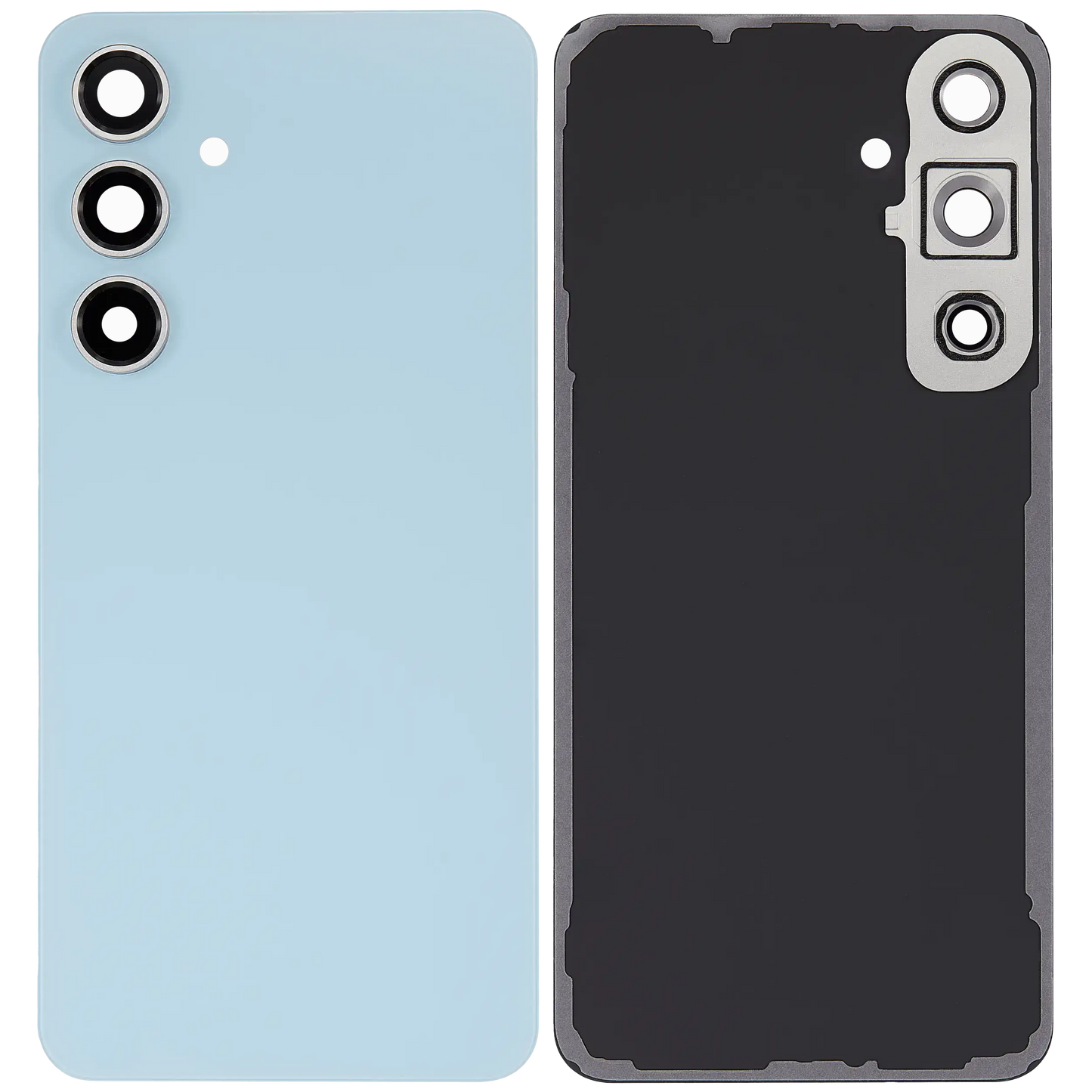 Back Cover Glass With Camera Lens For Samsung Galaxy S24 FE (No Logo) (Aftermarket Plus) (Blue)
