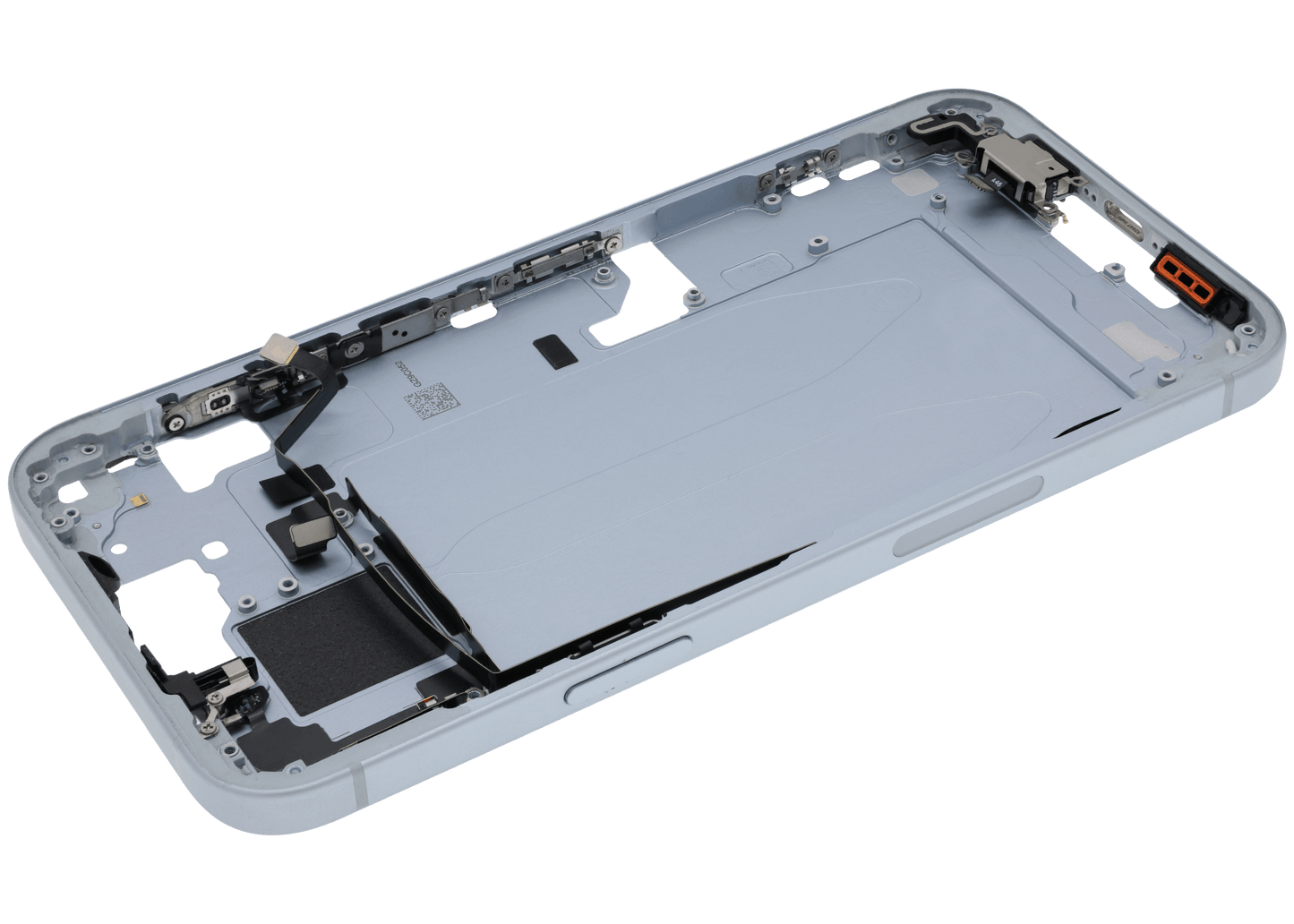 Mid-Frame Housing W/ Small Parts For iPhone 15 Plus (US Version) (Used OEM Pull: Grade B) (Blue)