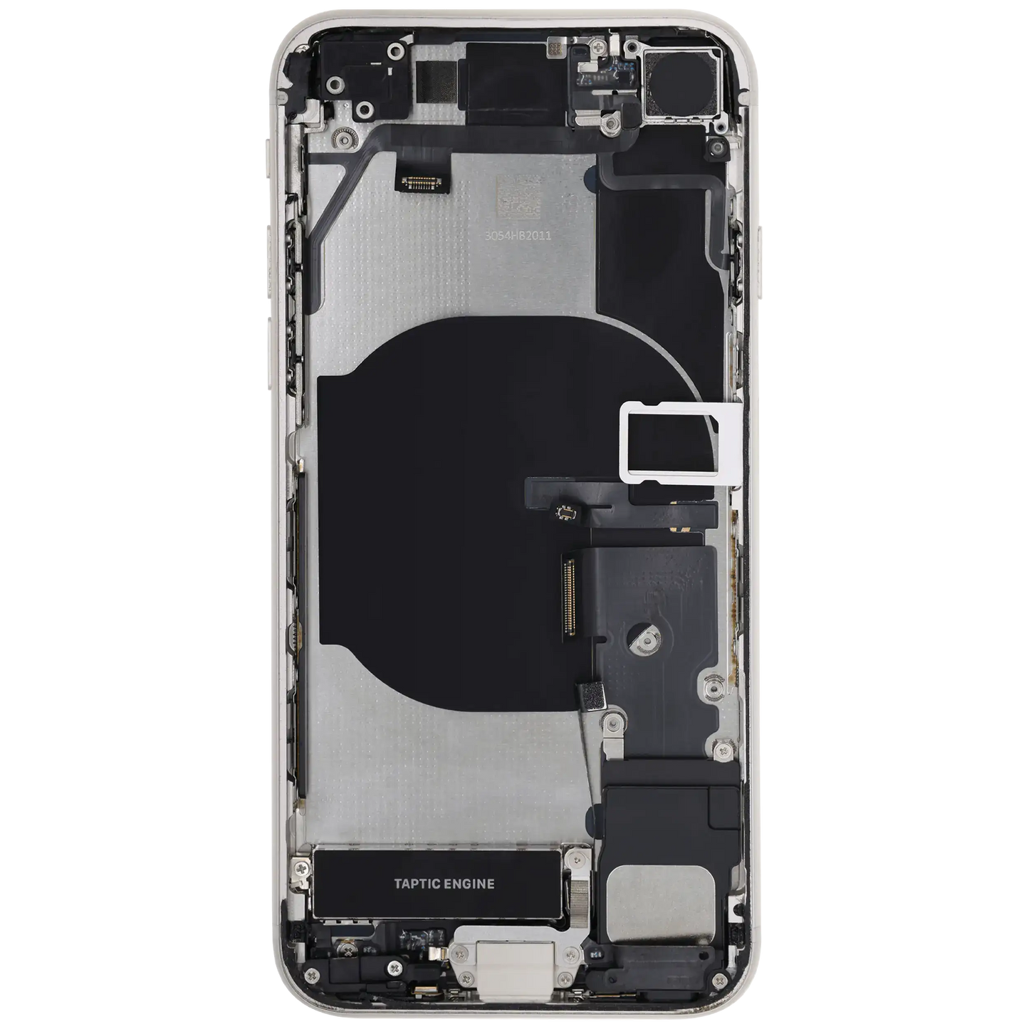Back Housing W/ Charging Port Flex and Small Components Pre-Installed For iPhone SE (2022) (Used OEM Pull: Grade B) (Starlight)