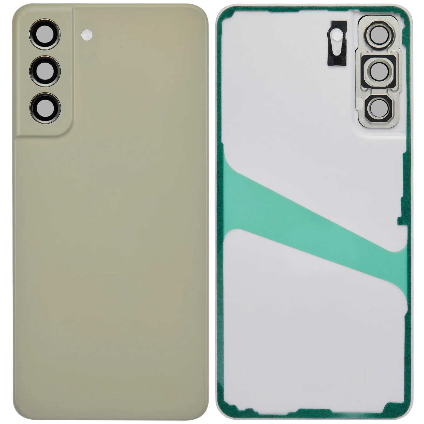 Back Cover Glass With Camera Lens For Samsung Galaxy S21 FE 5G (No Logo) (Aftermarket Plus) (Olive)