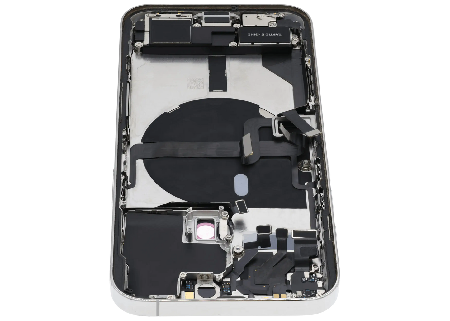 Back Housing W/ Charging Port Flex & Small Parts For iPhone 13 Pro (US Version) (Used OEM Pull: Grade B) (Silver)