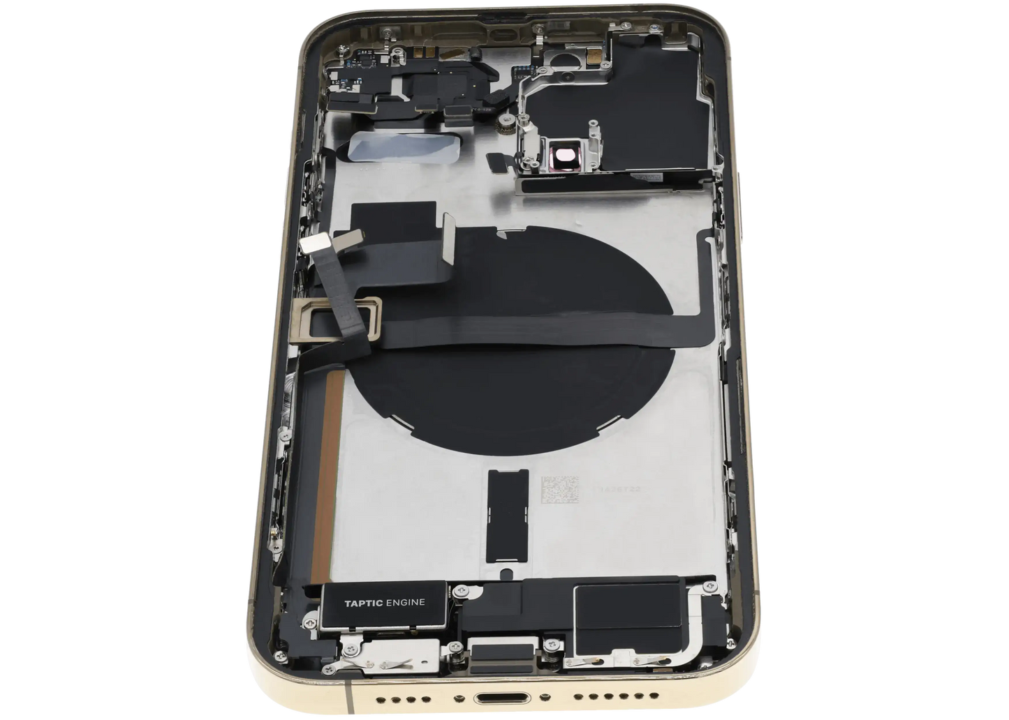 Back Housing W/ Charging Port Flex & Small Parts For iPhone 13 Pro Max (US Version) (Used OEM Pull: Grade C) (Gold)
