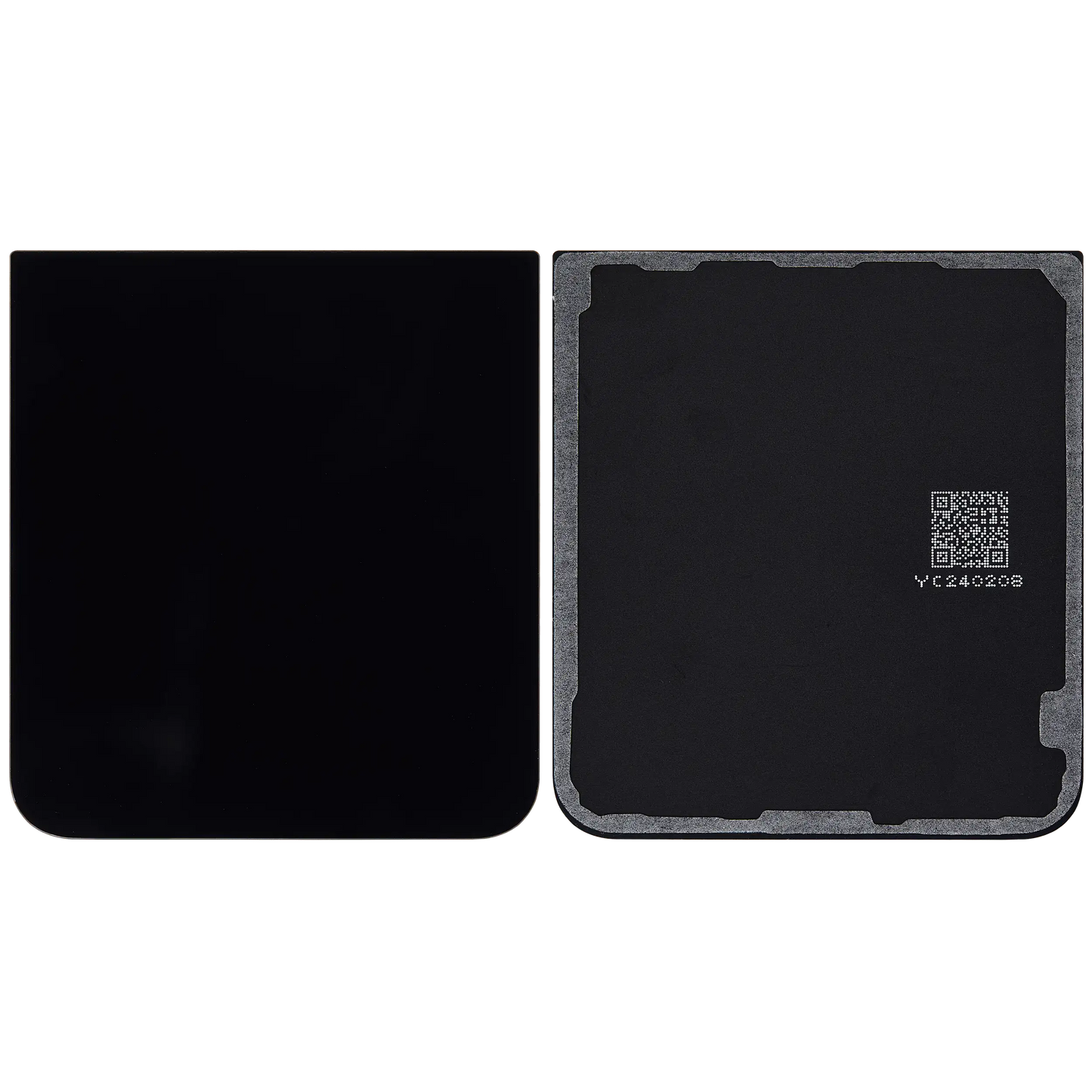 Bottom Back Cover Glass For Samsung Galaxy Z Flip 7 FE 5G (F761) (No Logo) (Aftermarket Plus) (Black)