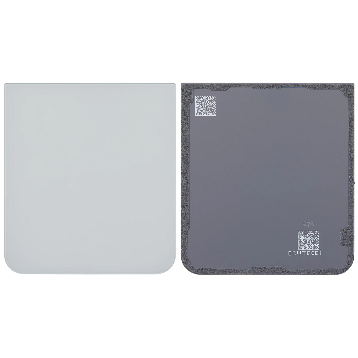Bottom Back Cover Glass For Samsung Galaxy Z Flip 7 FE 5G (F761) (No Logo) (Aftermarket Plus) (White)