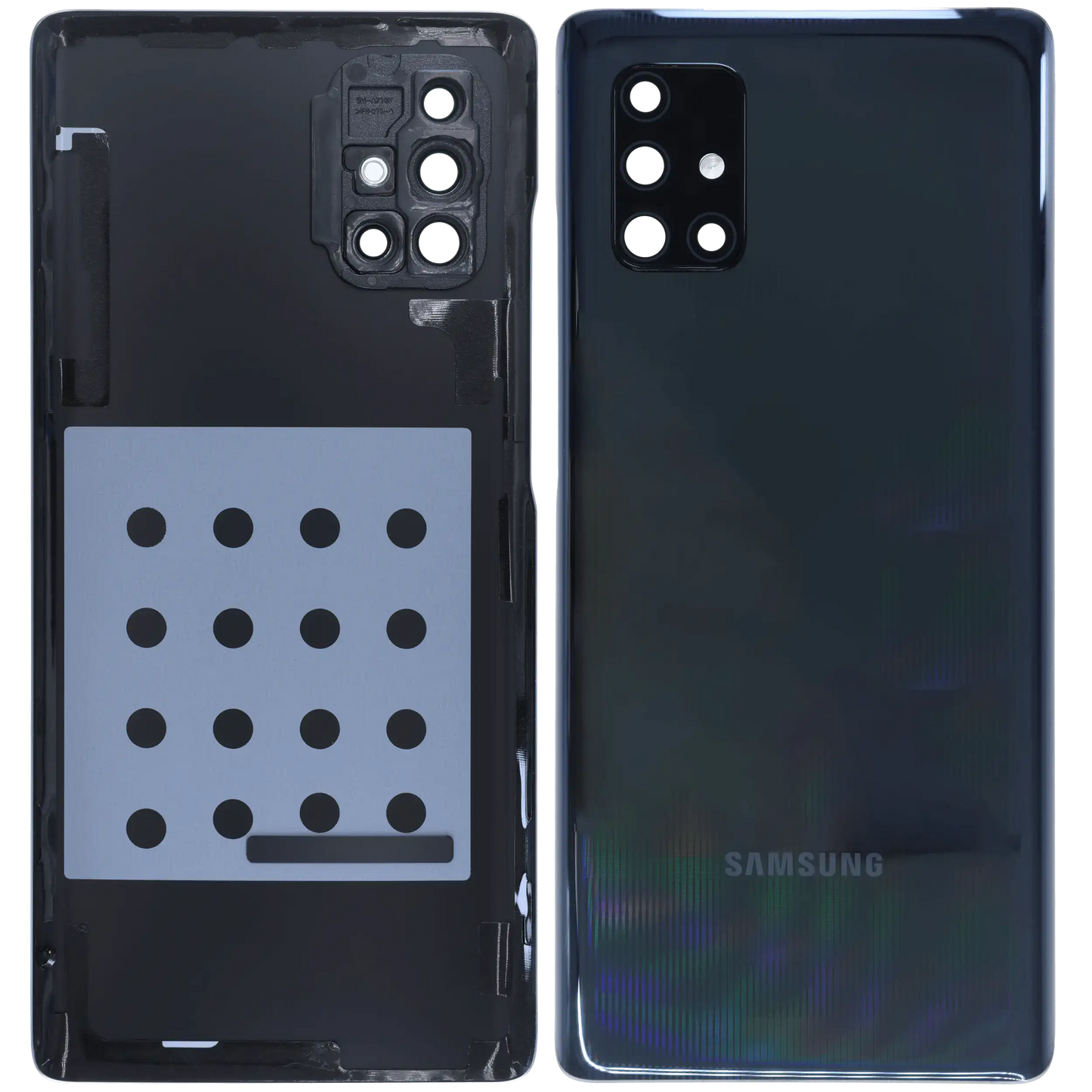Back Cover Glass With Camera Lens Samsung Galaxy A71 5G (A716V / 2020) (Service Pack) (Prism Cube Black)