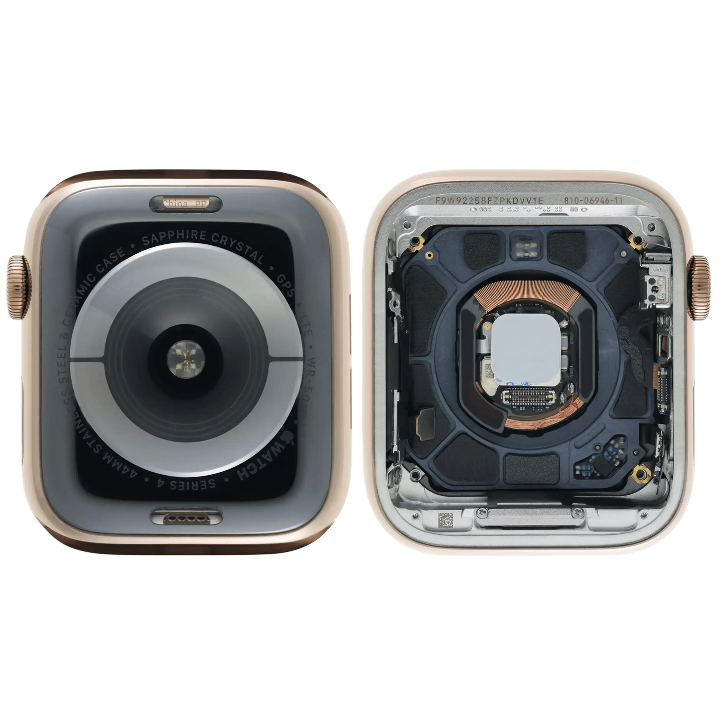 Housing Assembly Compatible For Watch Series 4 (44MM) (Used OEM Pull: Grade A) (Stainless / Gold)