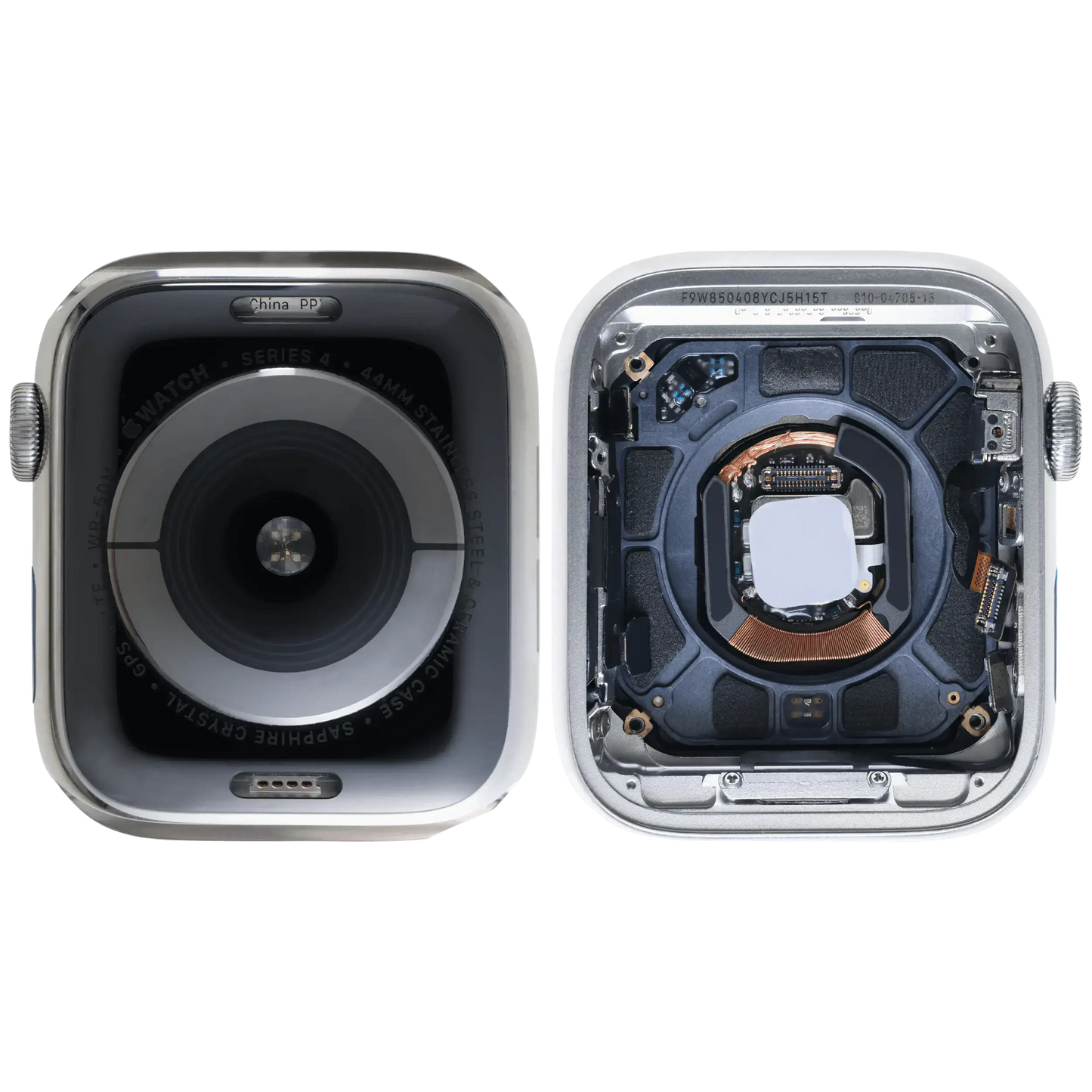 Housing Assembly Compatible For Watch Series 4 (44MM) (Used OEM Pull: Grade A) (Stainless / Silver)