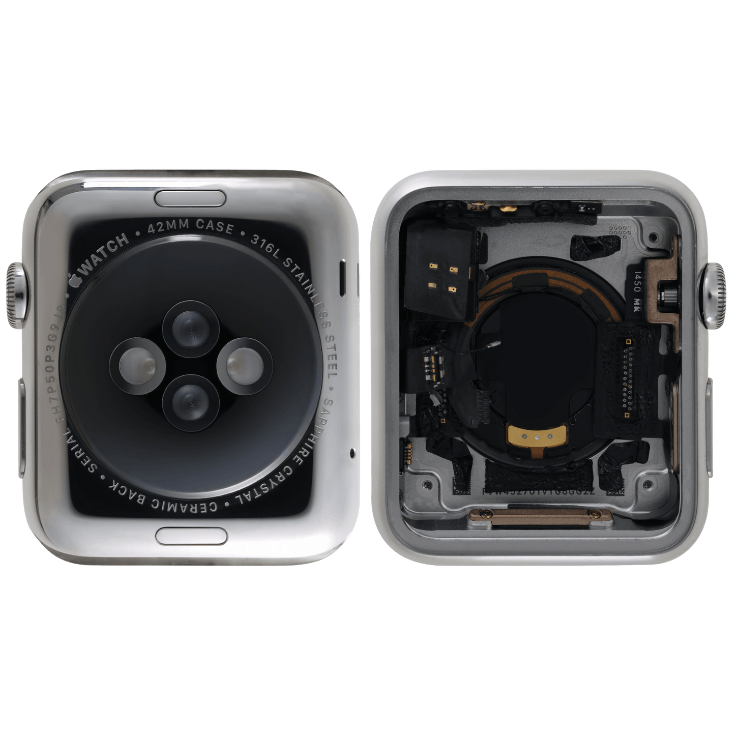 Housing Assembly Compatible For Watch Series 1 (42MM) (Used OEM Pull: Grade A) (Stainless / Silver)