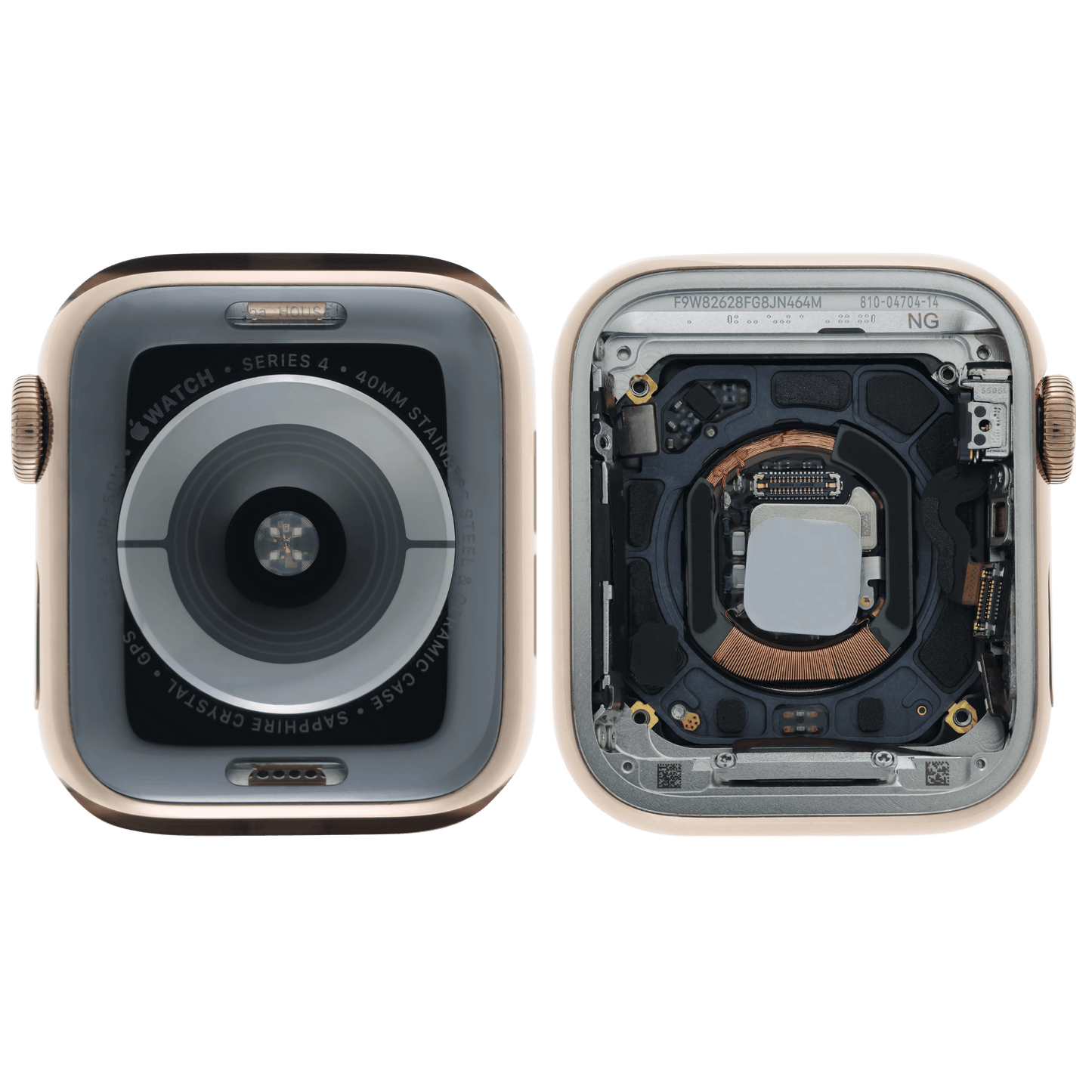 Housing Assembly Compatible For Watch Series 4 (40MM) (Used OEM Pull: Grade A) (Stainless / Gold)