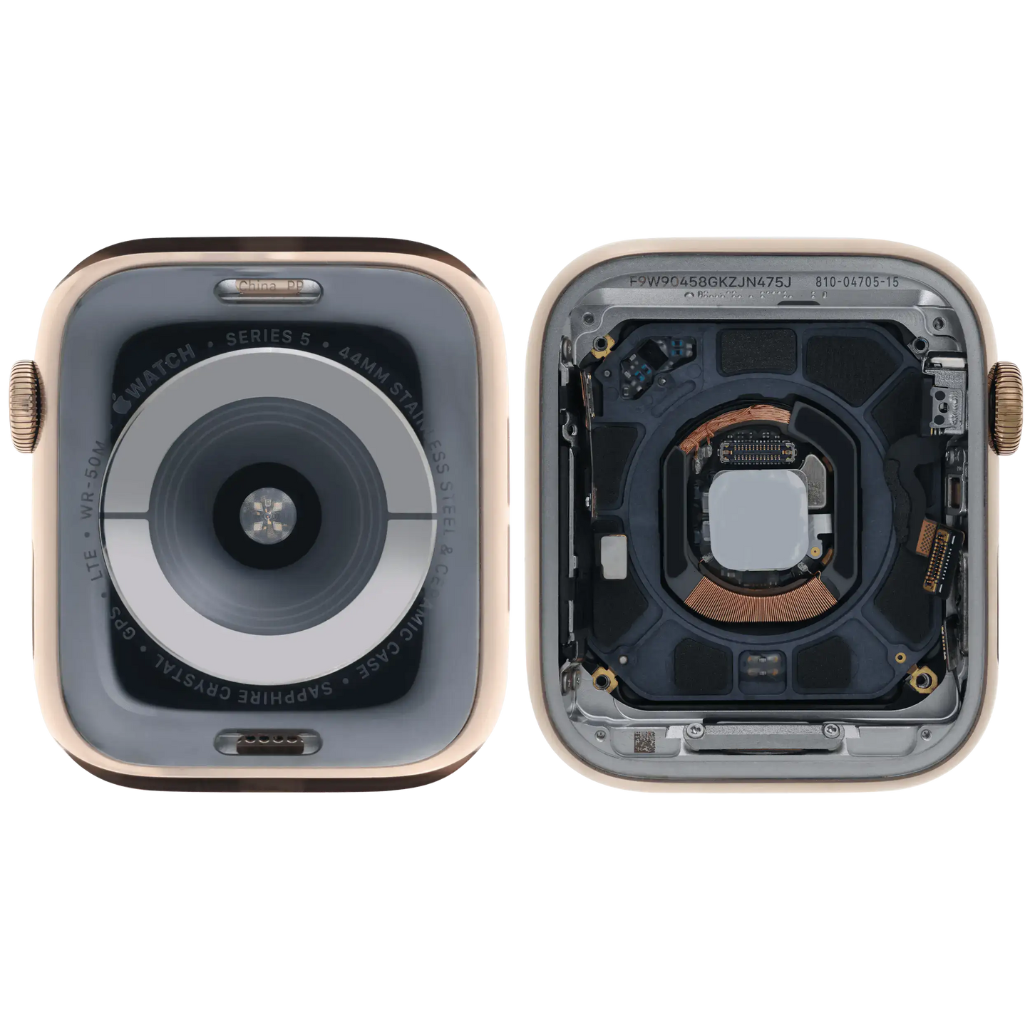 Housing Assembly Compatible For Watch Series 5 (44MM) (Used OEM Pull: Grade A) (Stainless / Gold)