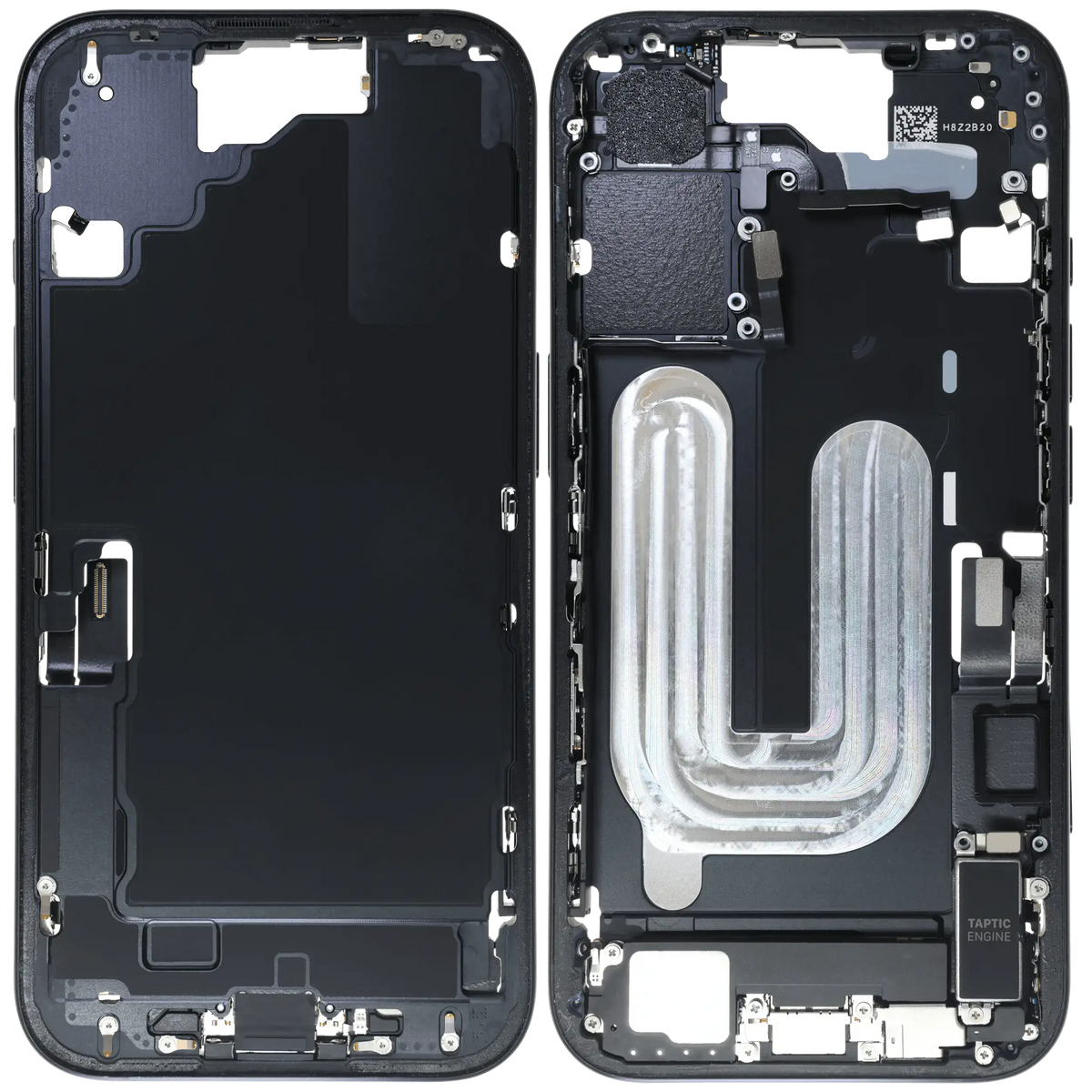 Mid-Frame Housing W/ Charging Port Flex & Small Parts For iPhone 16 (EU / Global Version) (Used OEM Pull: Grade A) (Black) — product photo 6
