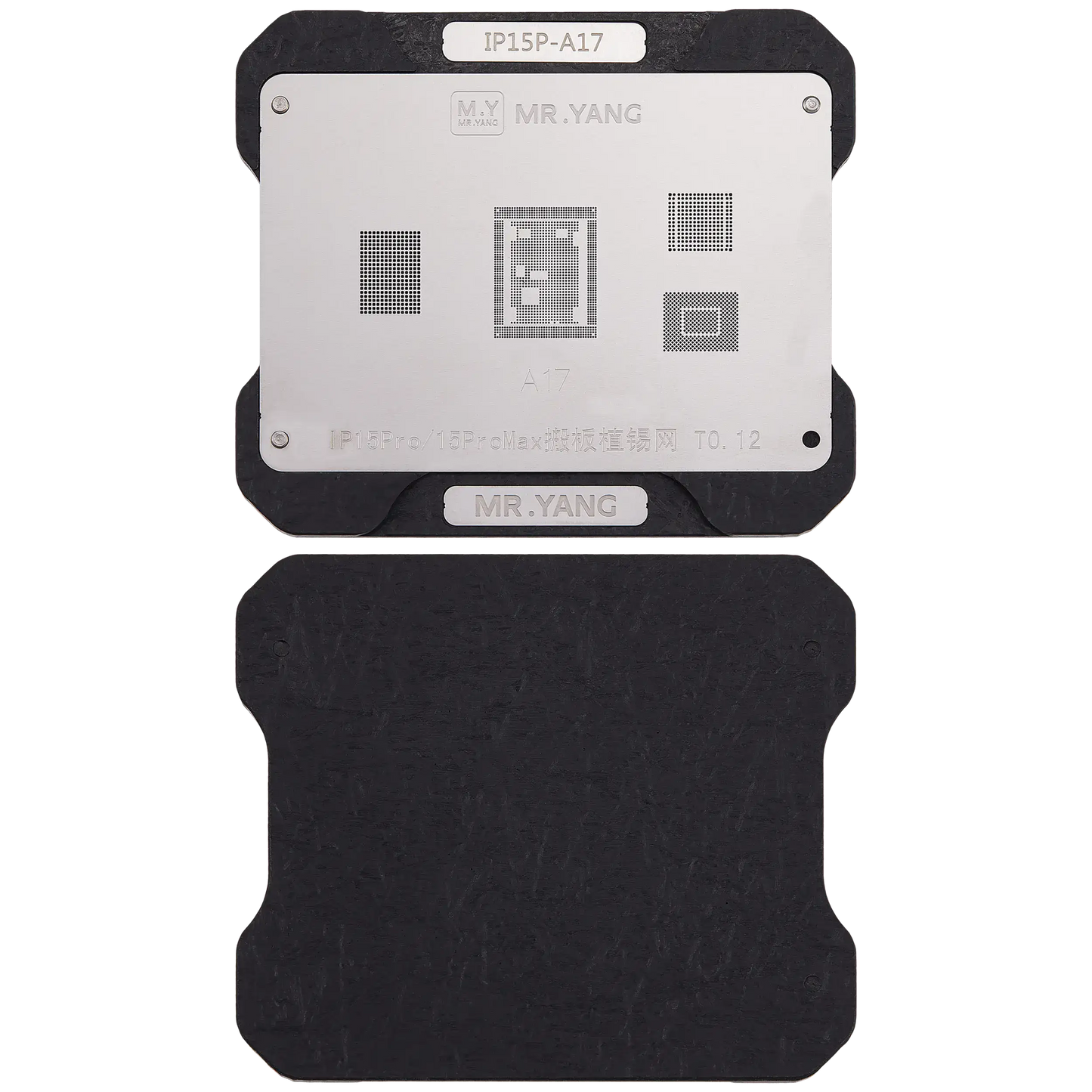 M.Y Board Transfer Reballing Stencil (A17) & Middle Layer Frame Reballing Platform For iPhone 15 Pro / 15 Pro Max (M.Y)