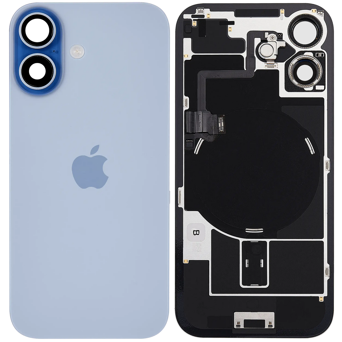 Back Glass w/ MagSafe Magnet & NFC & Flashlight Flex For iPhone 17 (Used OEM Pull: Grade C) (Mist Blue) — product photo 6