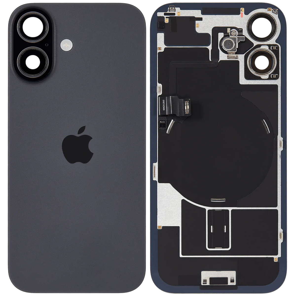 Back Glass w/ MagSafe Magnet & NFC & Flashlight Flex Compatible For iPhone 17 (Used OEM Pull: Grade A) (Black) — product photo 6