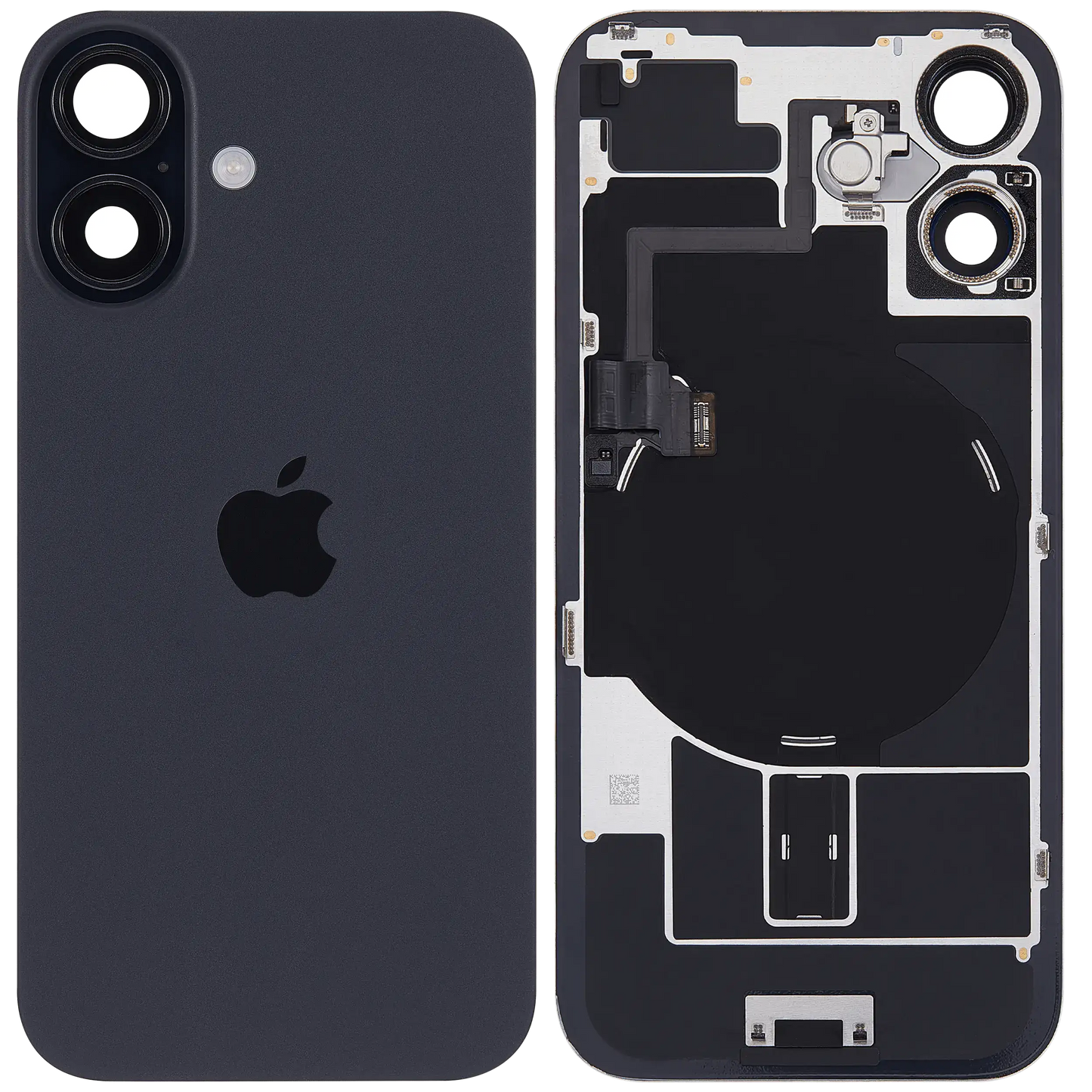 Back Glass w/ MagSafe Magnet & NFC & Flashlight Flex For iPhone 16 (Used OEM Pull: Grade A) (Black)