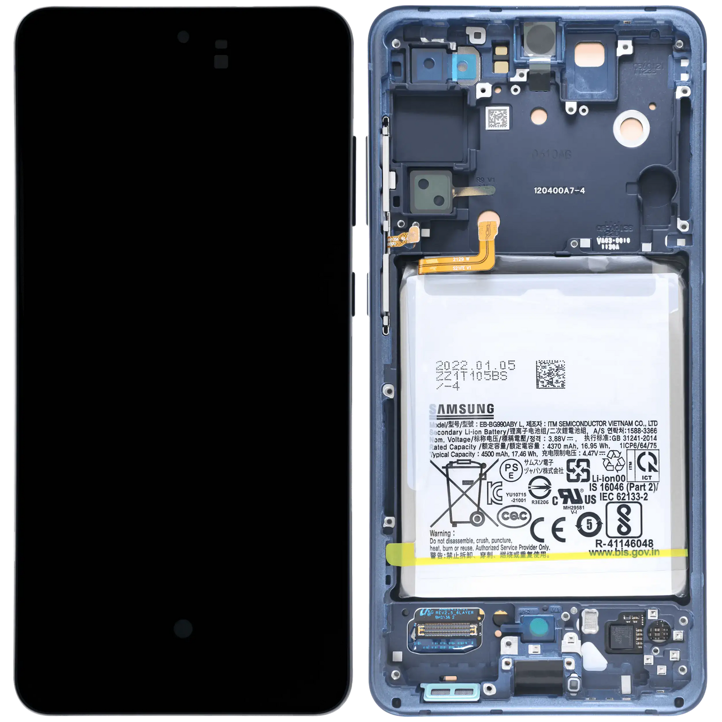 OLED Assembly With Frame For Samsung Galaxy S21 FE 5G (US & International) (Service Pack) (Blue)