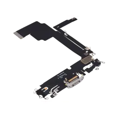 Charging Port Flex Cable For iPhone 15 Pro Max (Used OEM Pull) (White Titanium)