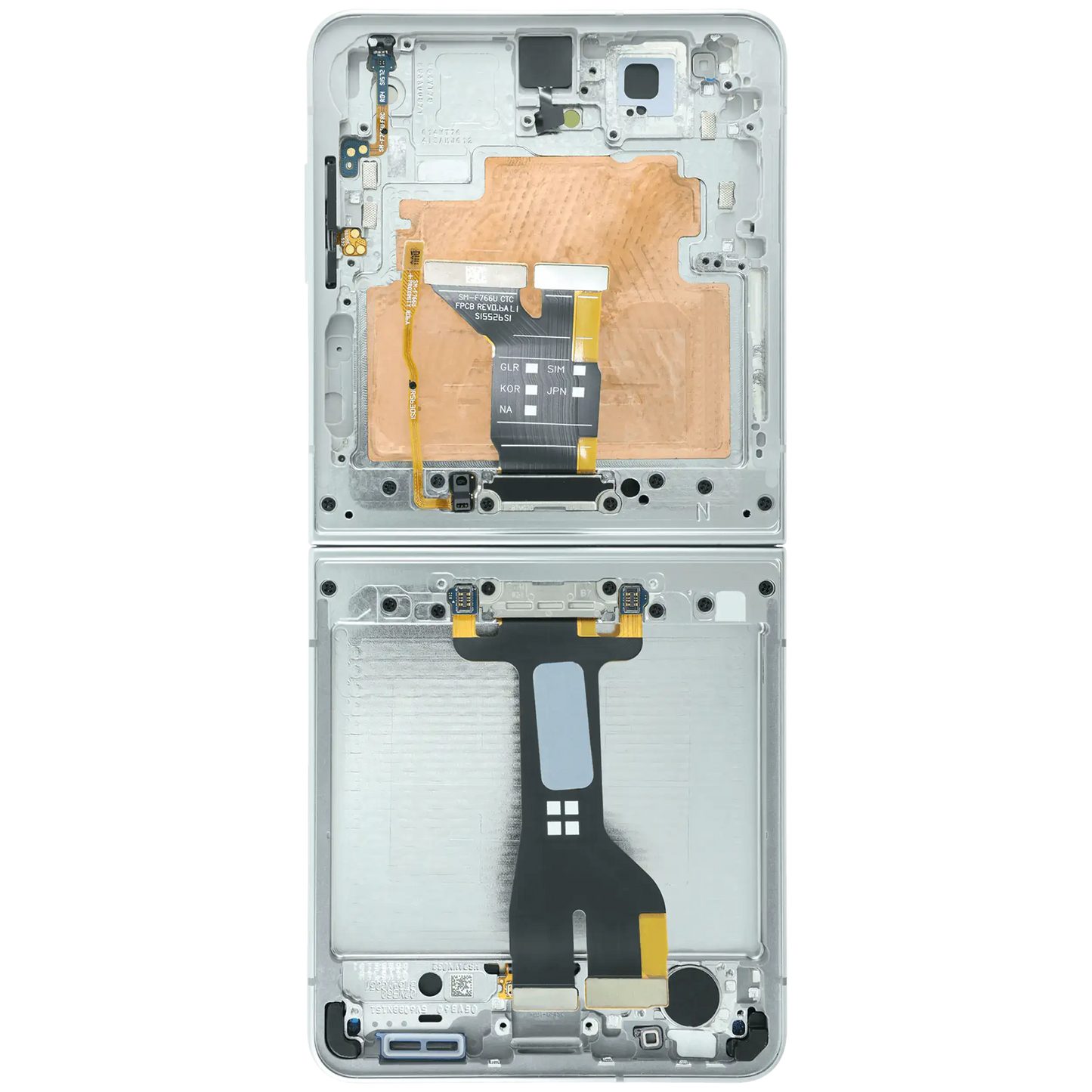 Inner OLED Assembly With Frame For Samsung Galaxy Z Flip 7 5G (US & International) (Refurbished) (White) - Replacement iPhone Parts