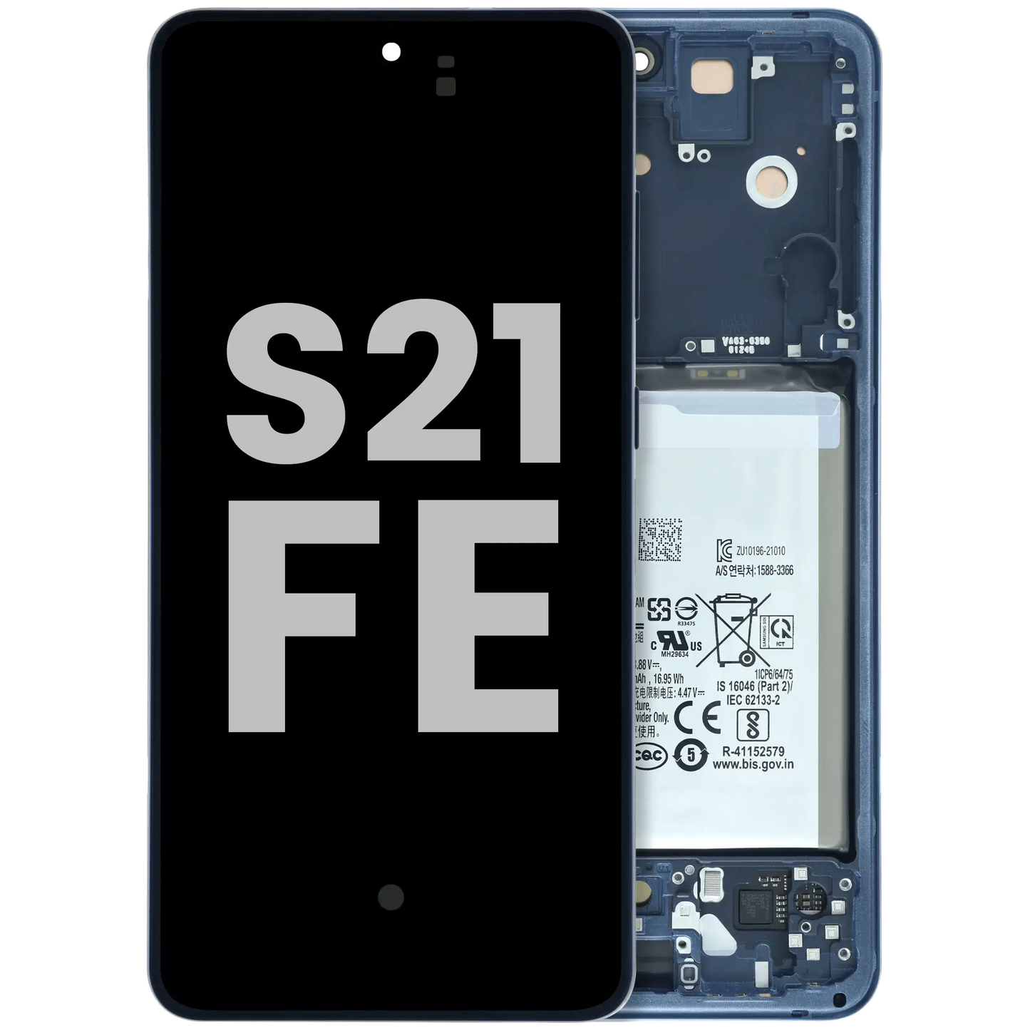 OLED Assembly With Frame For Samsung Galaxy S21 FE 5G (US & International) (Used OEM Pull: Grade A) (Blue)