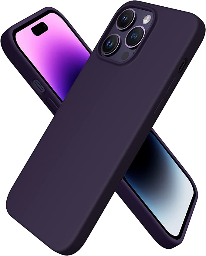 No Logo Silicone Purple Hybrid Case For iPhone 14 Pro Max