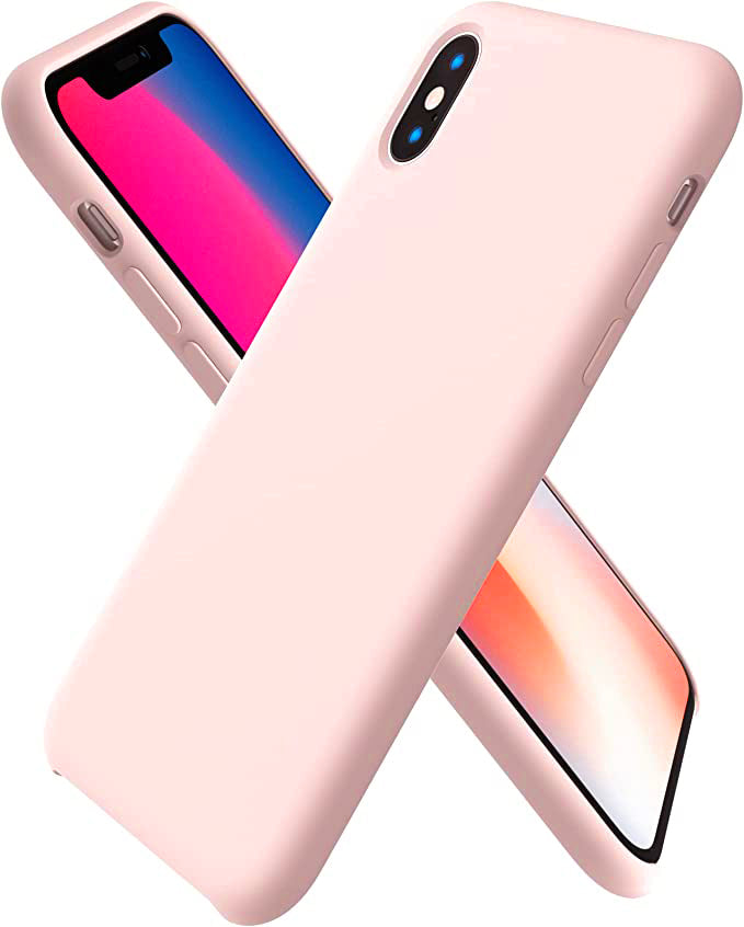 No Logo Silicone Pink Case For iPhone X iPhone XS