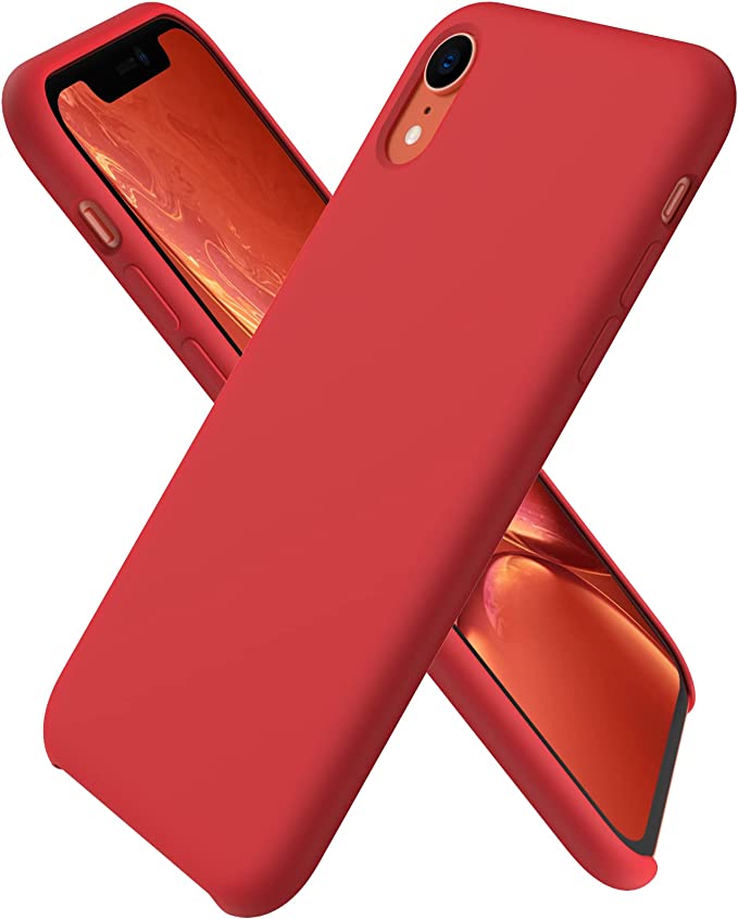 No Logo Silicone Red Hybrid Case For iPhone XR