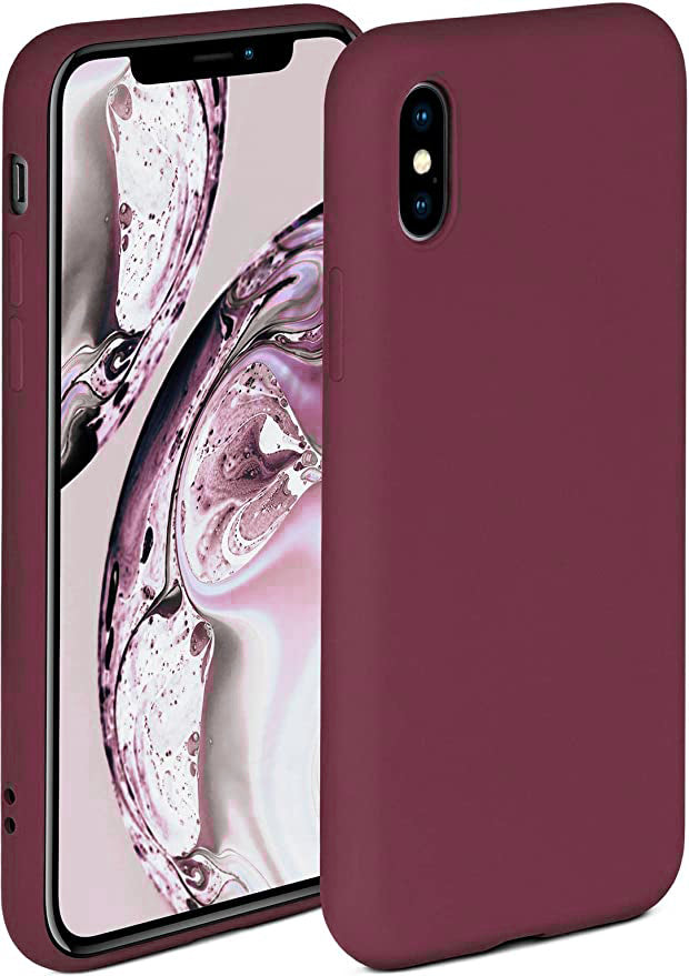 No Logo Silicone burgundy Case For iPhone XS MAX