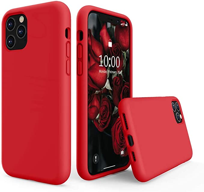 No Logo Silicone Red Case For iPhone 11 PRO MAX