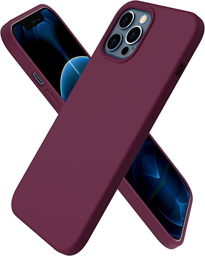 No Logo Silicone burgundy Case For iPhone 13 PRO MAX