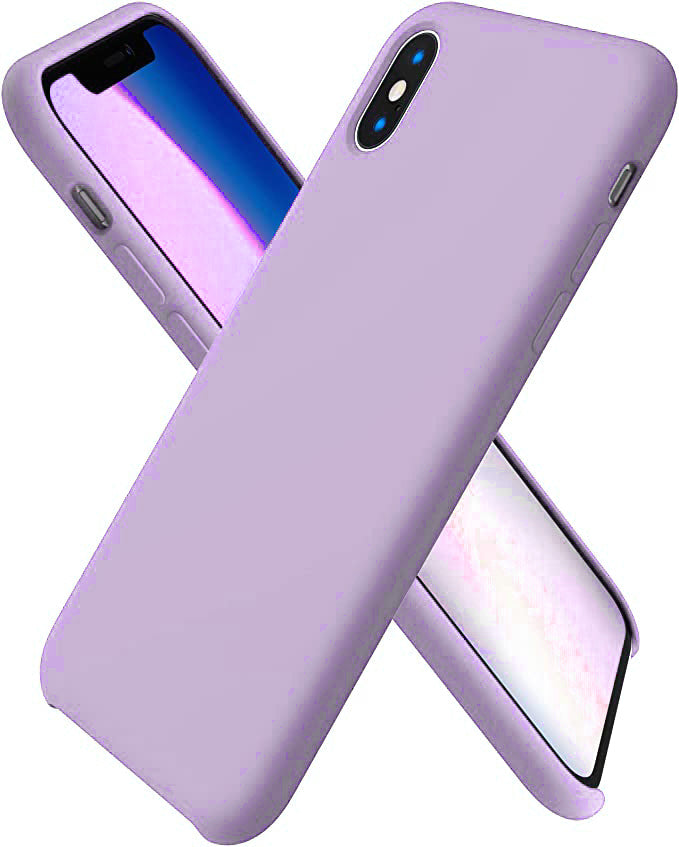 No Logo Silicone Purple Case For iPhone X iPhone XS